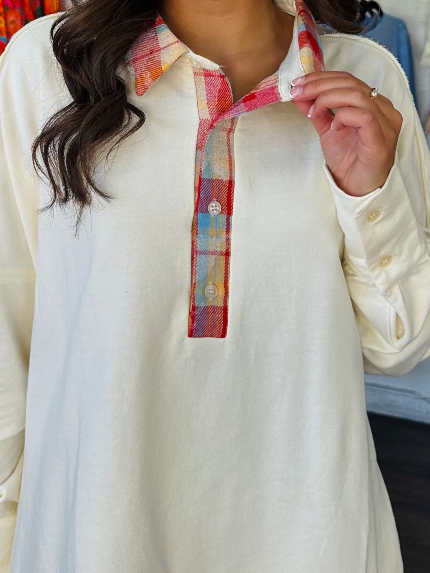 The Jenna Plaid Sweatshirt Dress