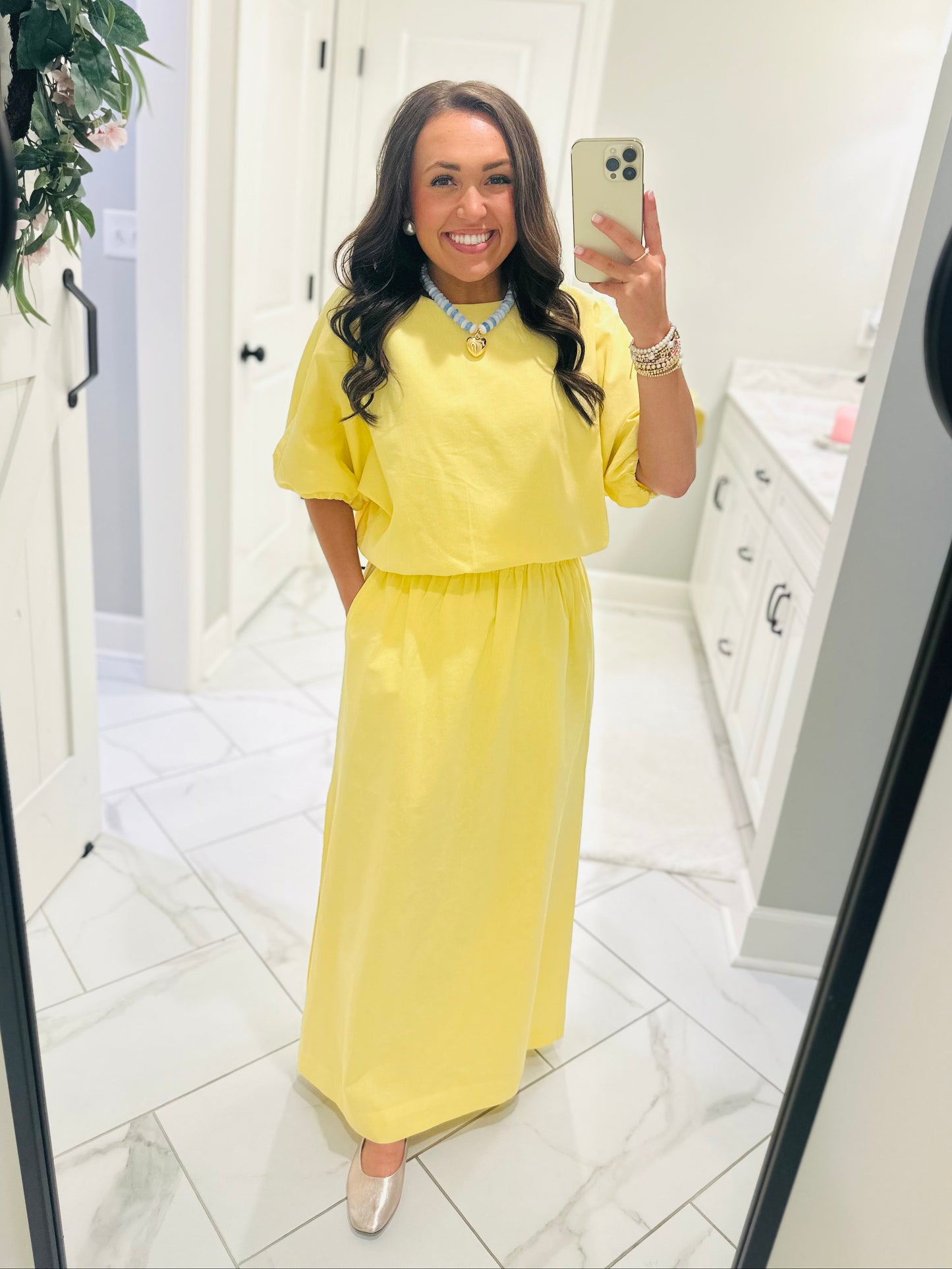 The Daisy Yellow Knit Top + Skirt Set