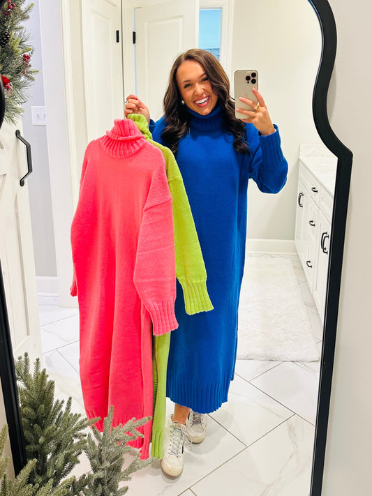 The Wrenlee Turtleneck Sweater Midi Dress