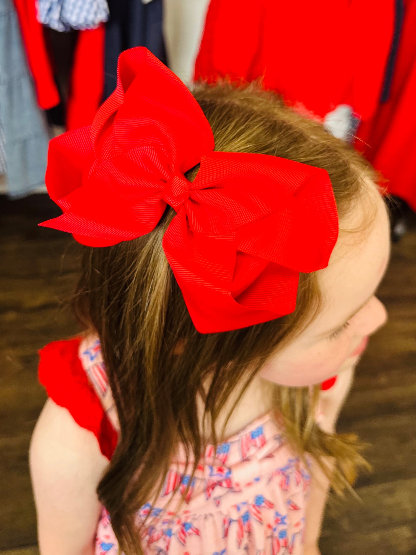 Girls Red Big Bow Hair Clip