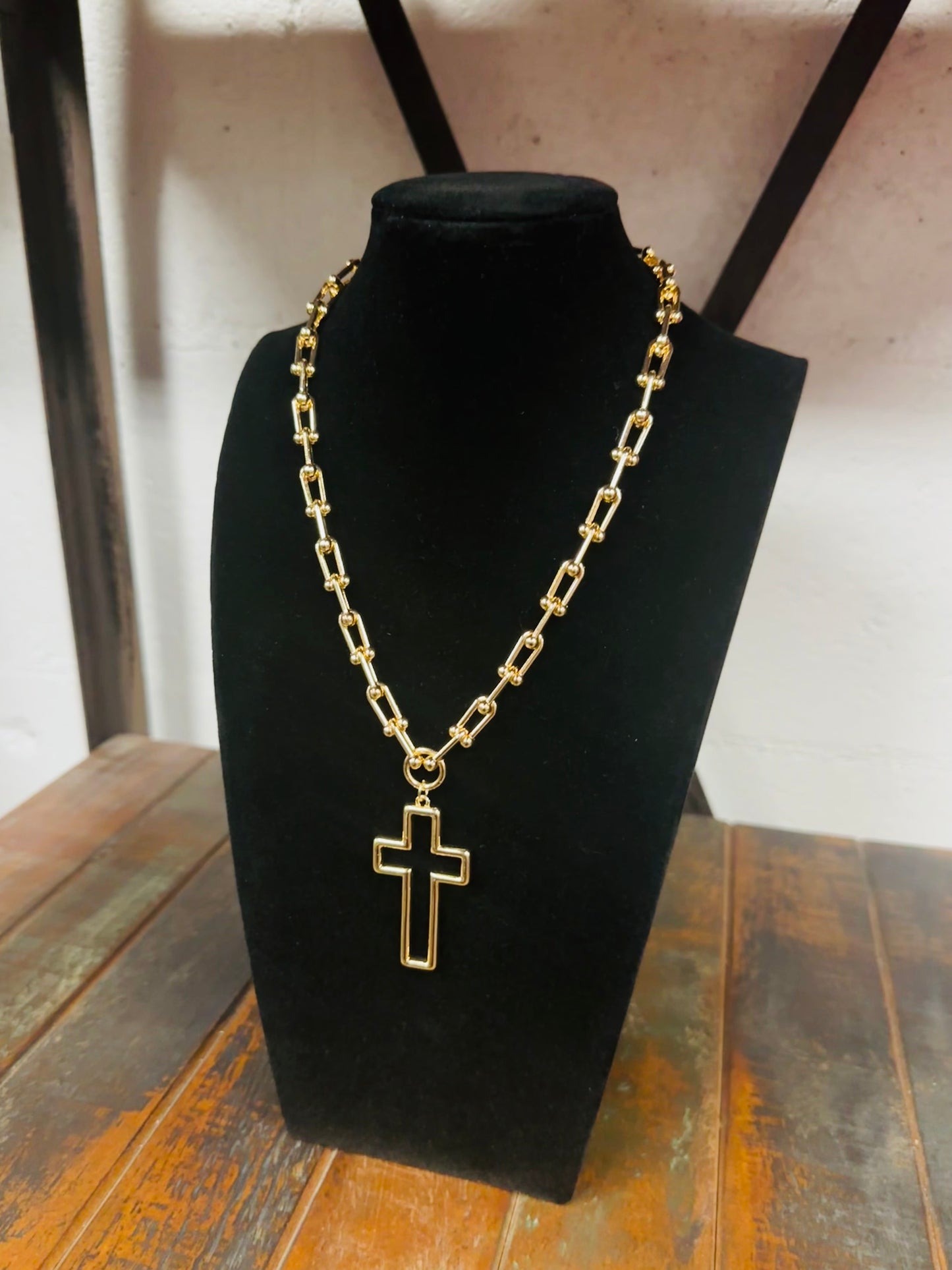 Gold Cross Faith Necklace
