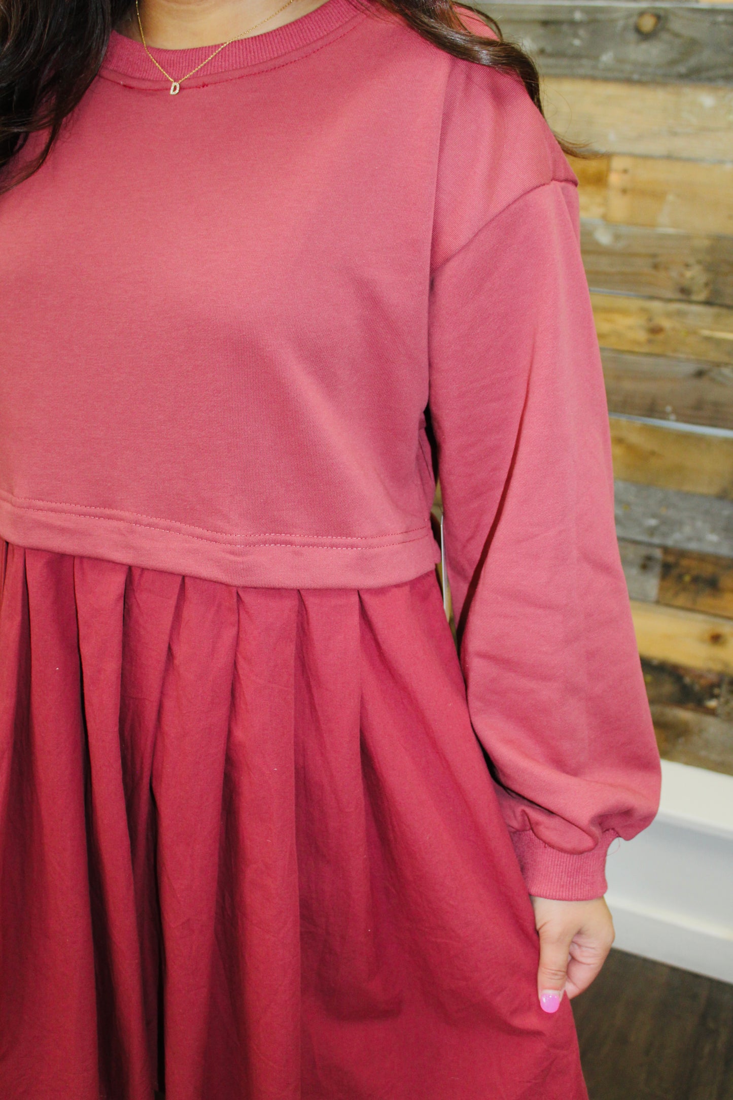 The Ella Long Sleeve Pleated Dress