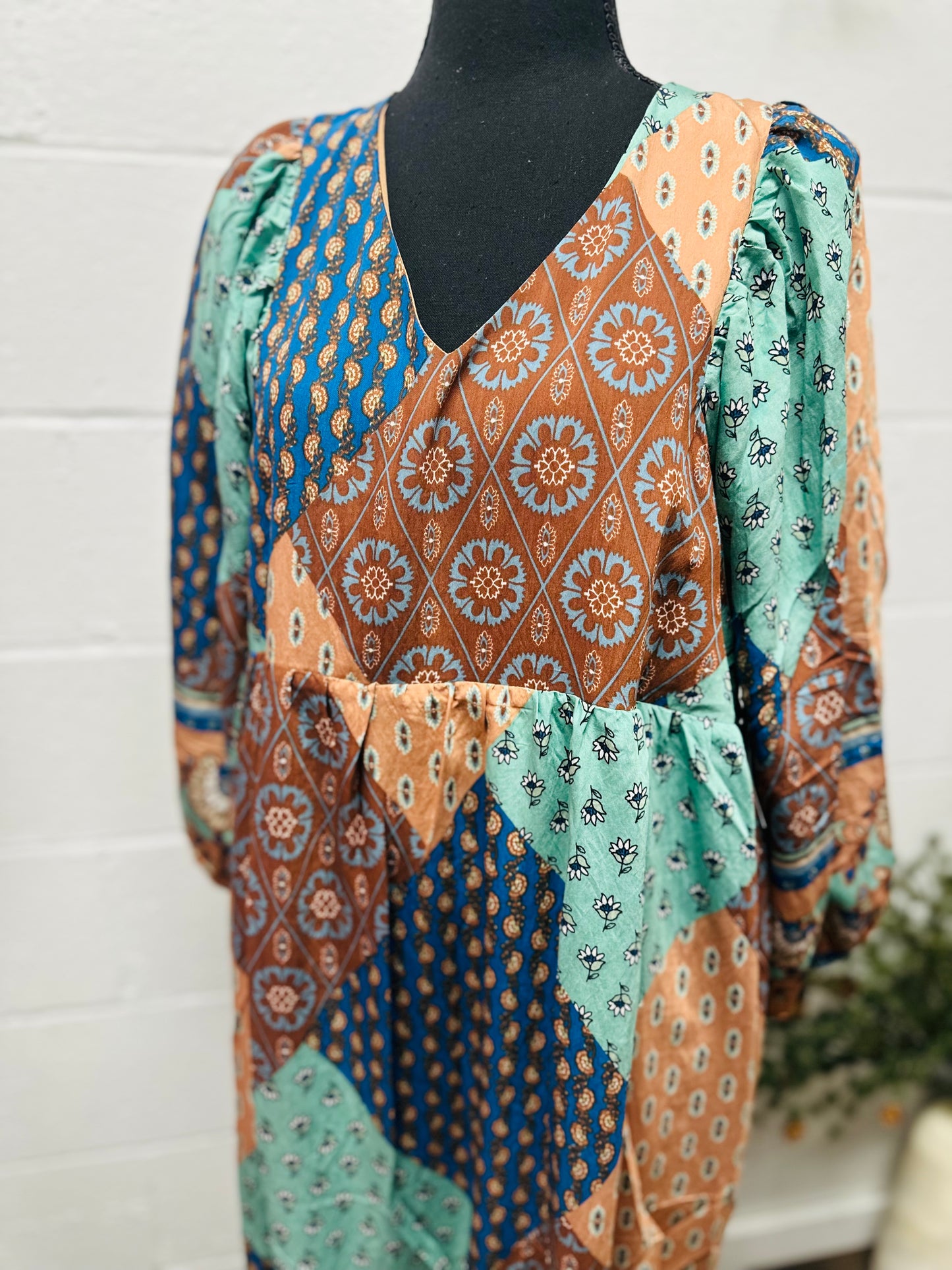 The Rory Patchwork Midi Dress