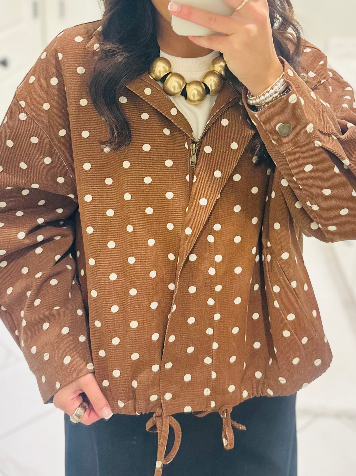 The Reese Brown Polka Dot Jacket