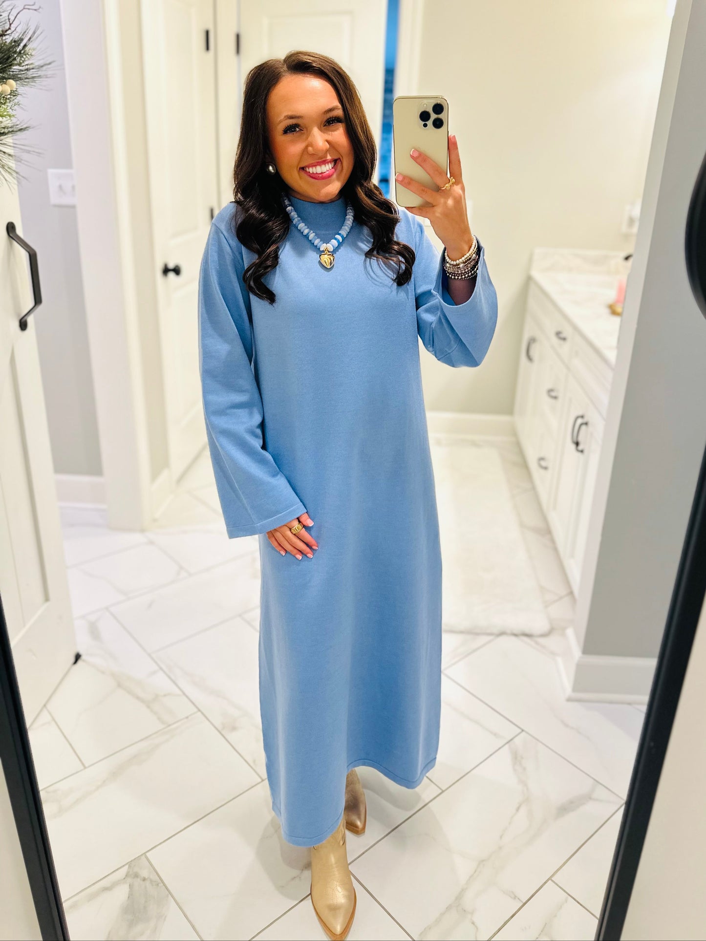 The Blue Sweater Midi Dress