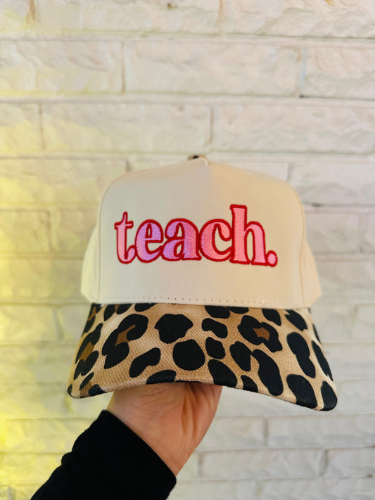 The Teach Leopard Trucker Hat