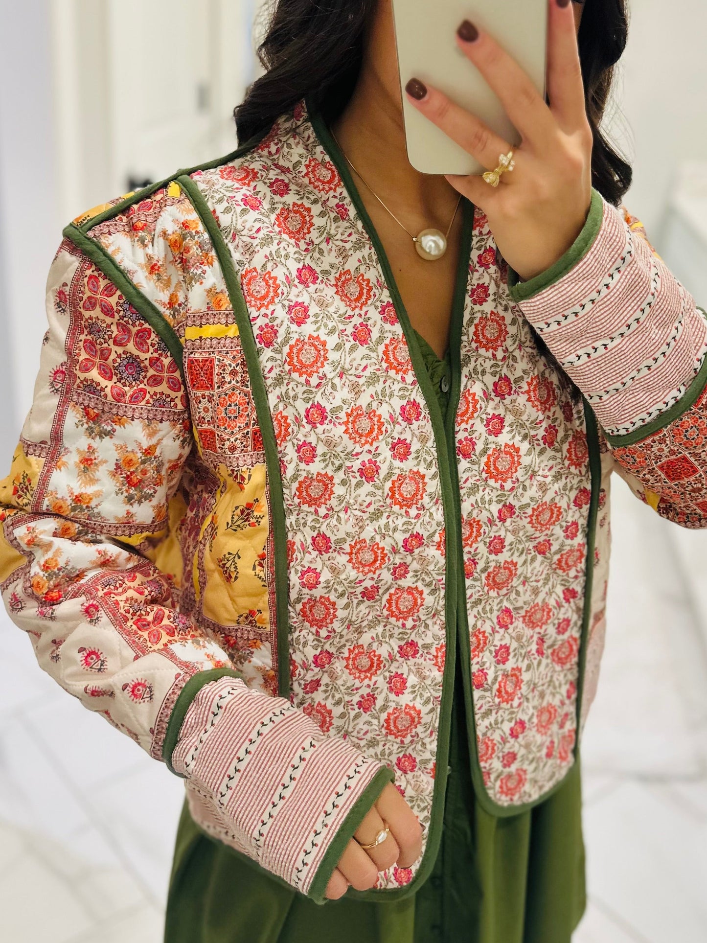 The Emmie Floral Patchwork Quilted Jacket