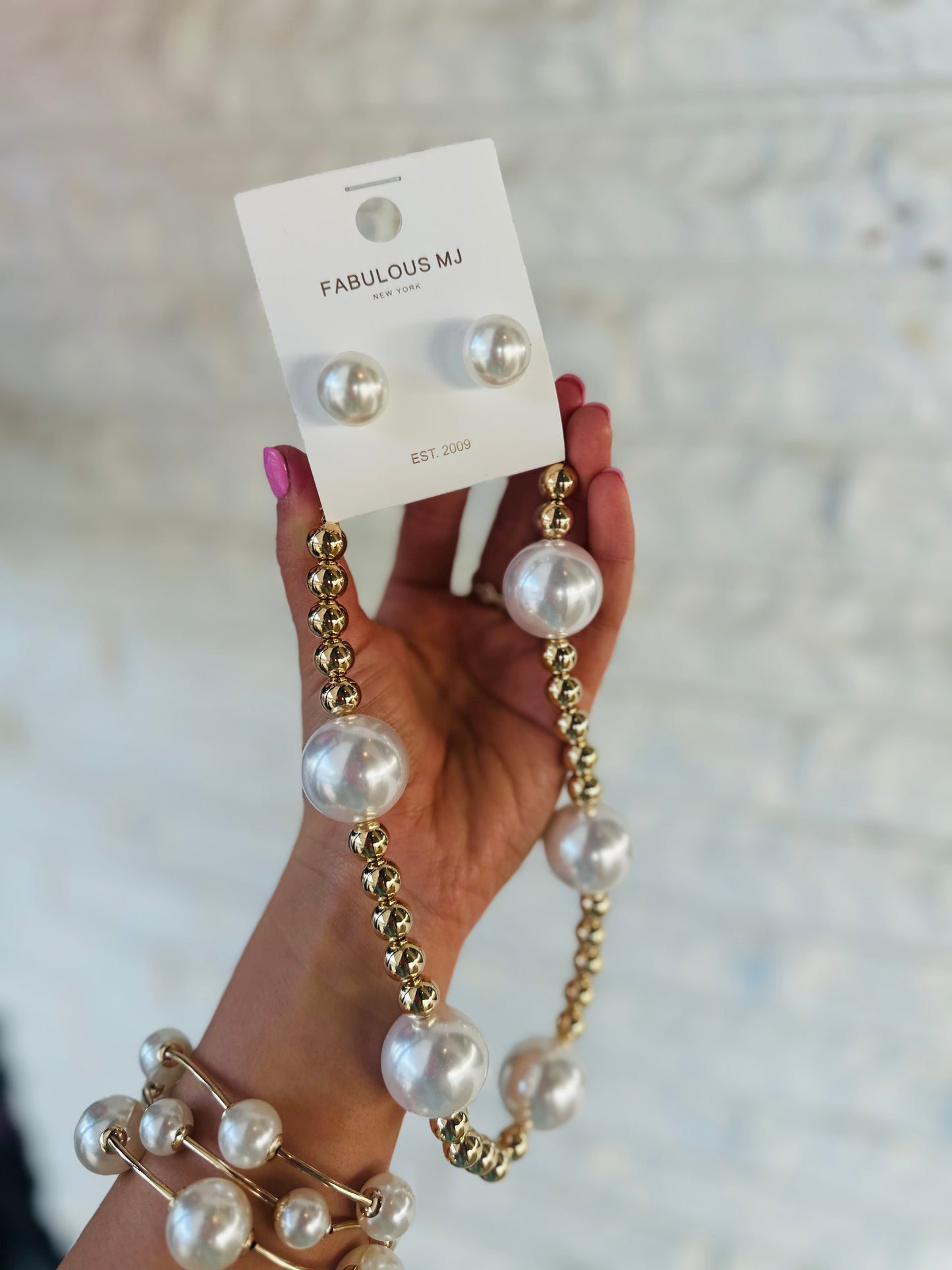 Pearl + Gold Beaded Necklace