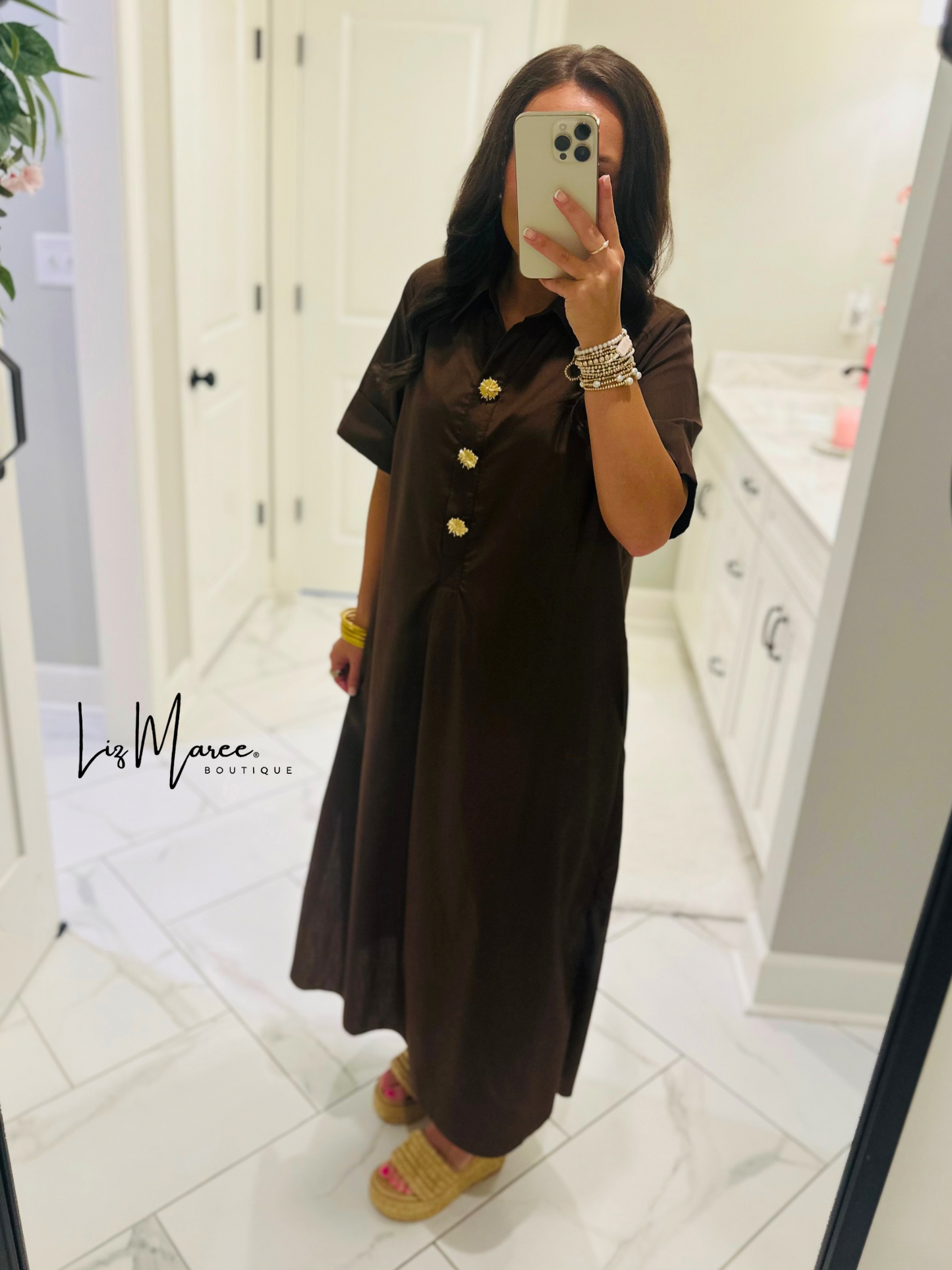 The Delaney Brown Midi Dress