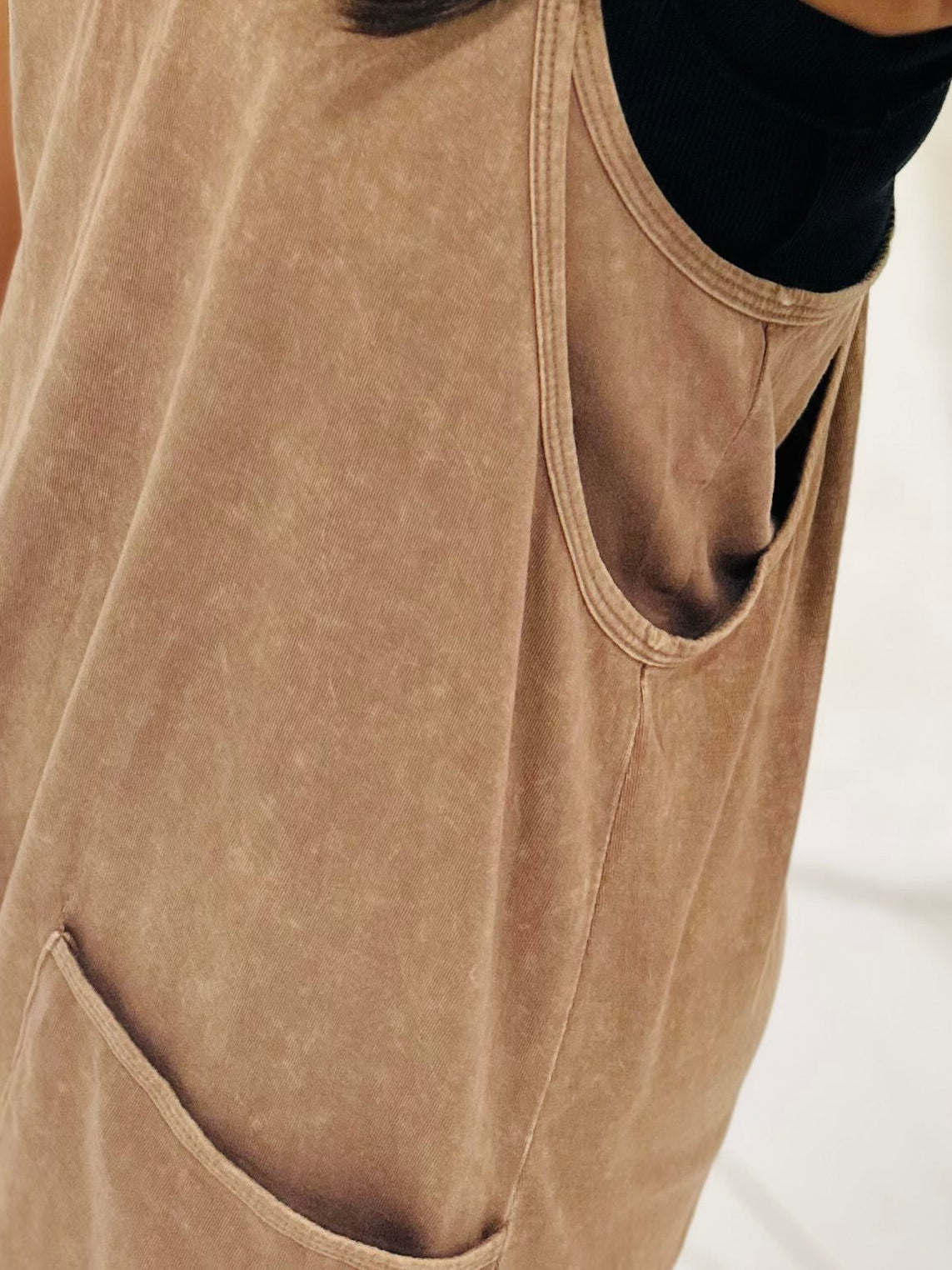 The Rhea Mineral Wash Tennis Dress - Latte