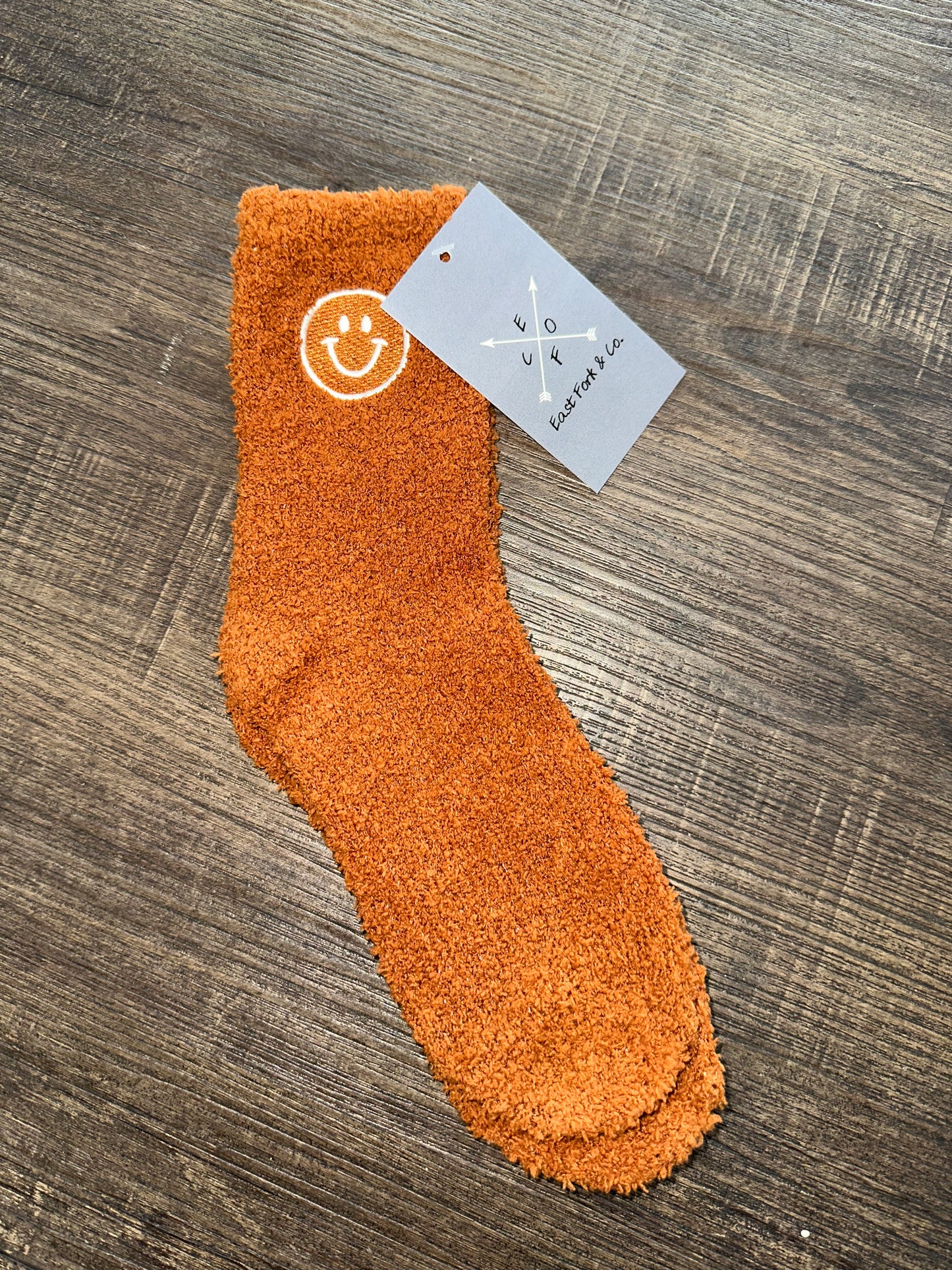 Plush Smiley Face Socks