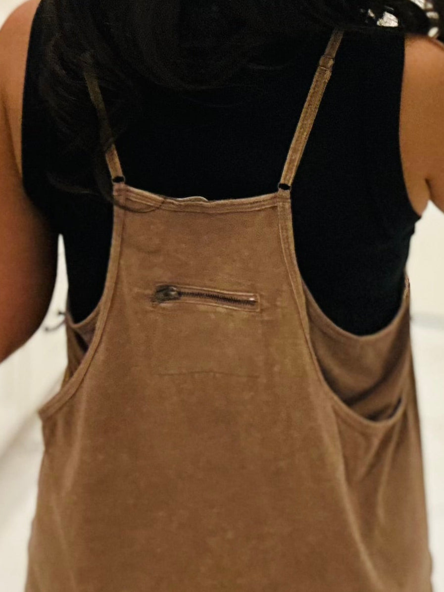 The Rhea Mineral Wash Tennis Dress - Latte