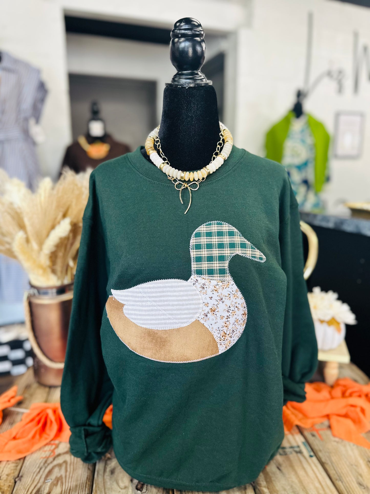 The Hunter Green Mallard Duck Embroidered Sweatshirt