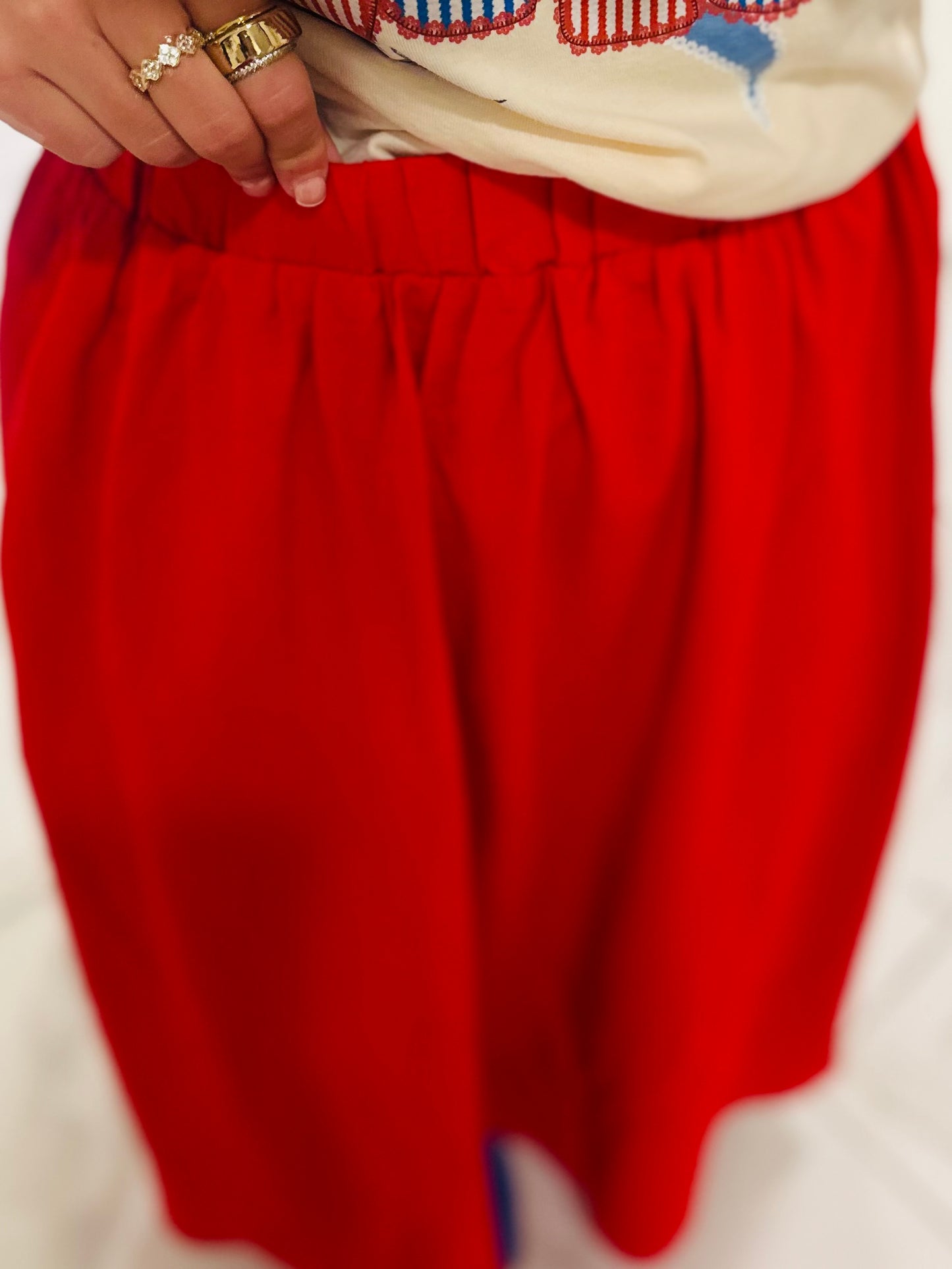 The Raya Red Midi Skirt