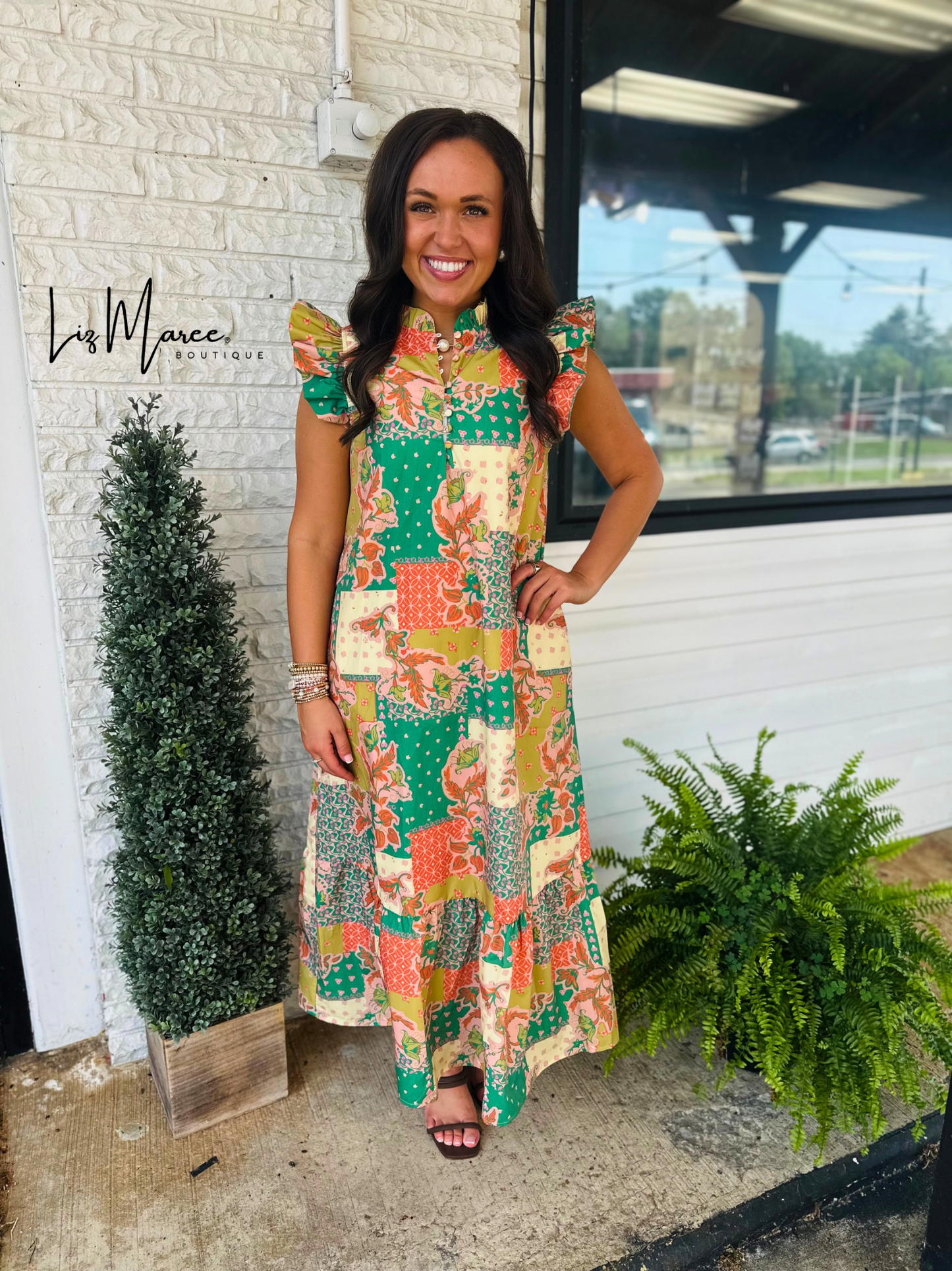 The Ansley Patchwork Midi Dress