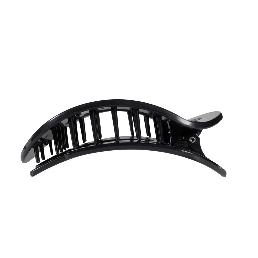 Black Polka Dot Party Flat Round Hair Clip