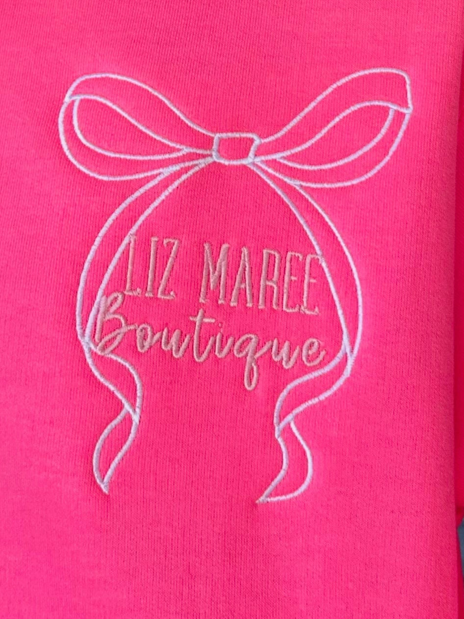 The Liz Maree Boutique Neon Pink Embroidered Sweatshirt