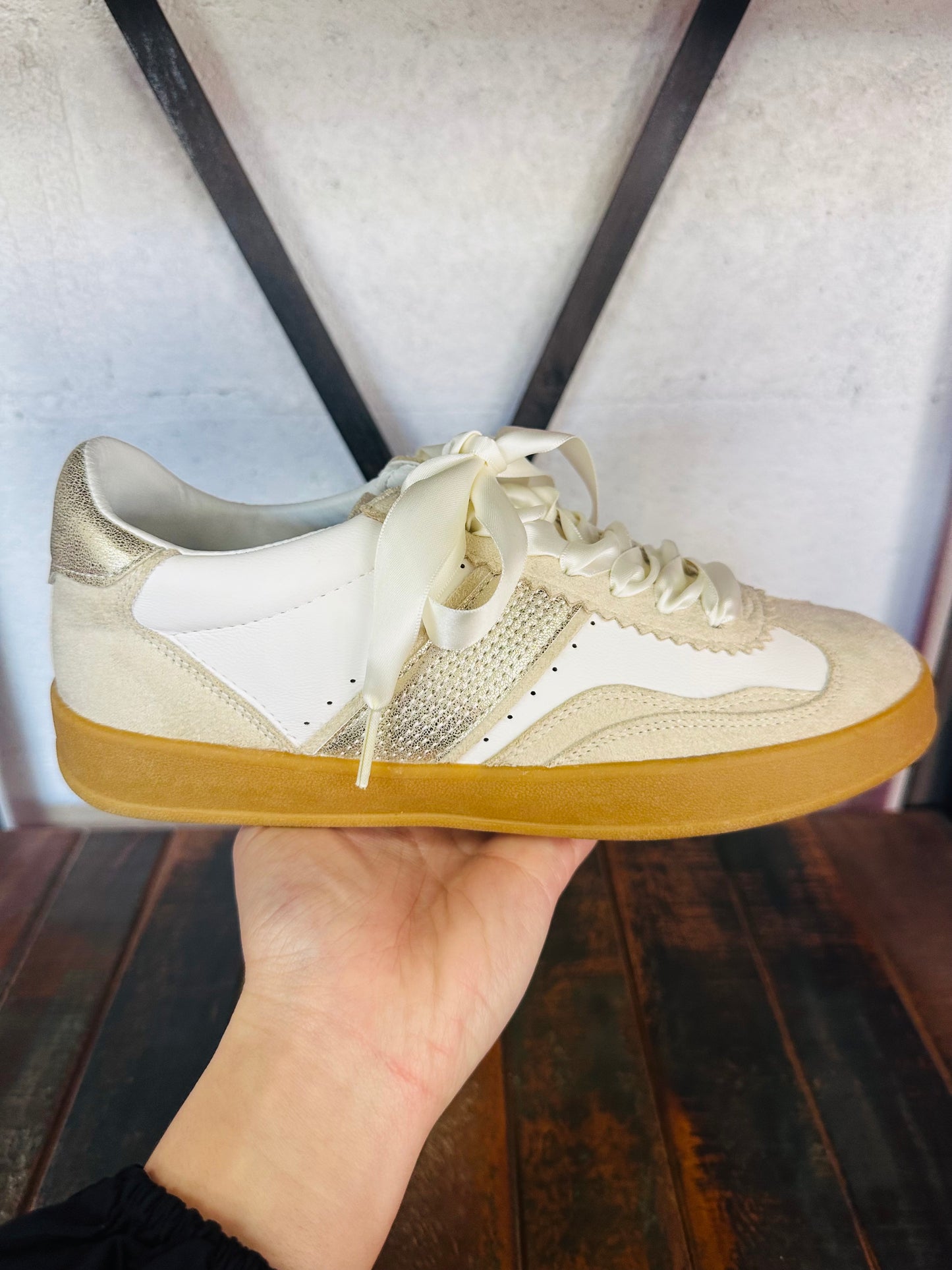 The Dixie Beige Gold Sneaker