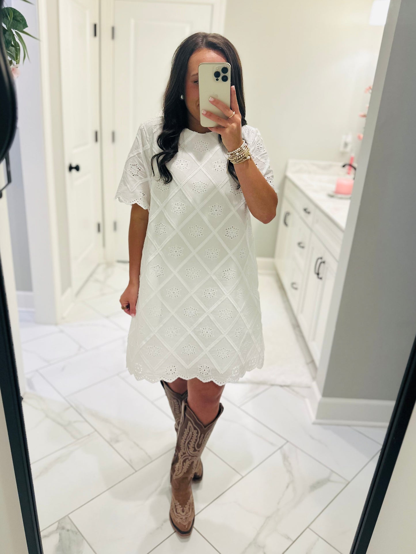 The Taylor White Eyelet Dress