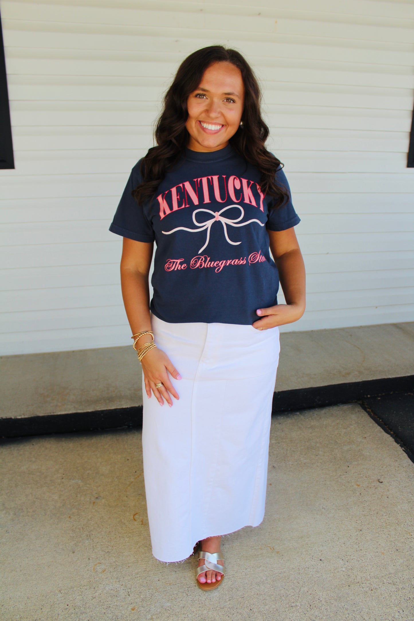 Navy Kentucky Coquette Bow Graphic Tee