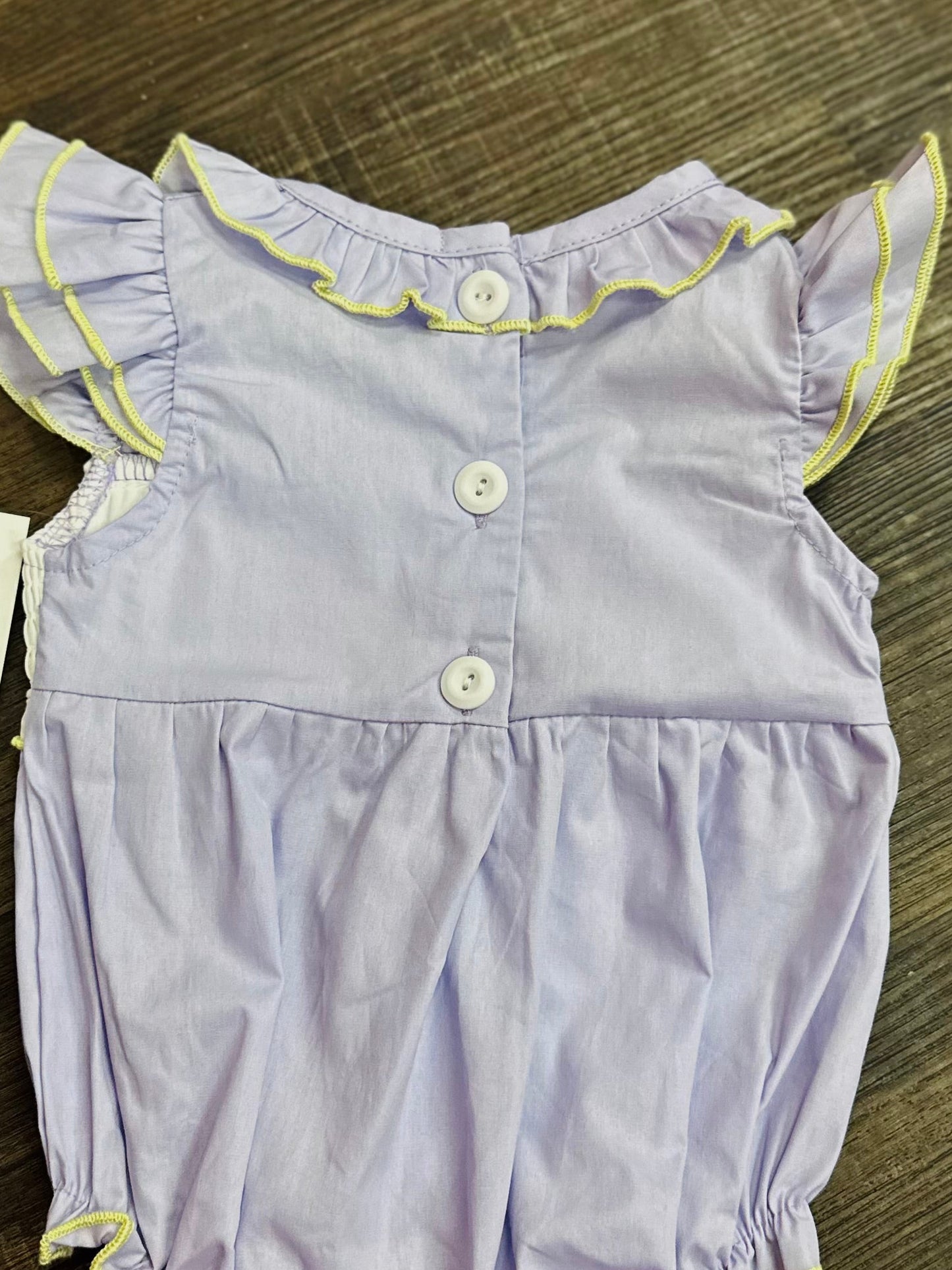 The Lavender Easter Smocked Embroidered Bubble - Infant