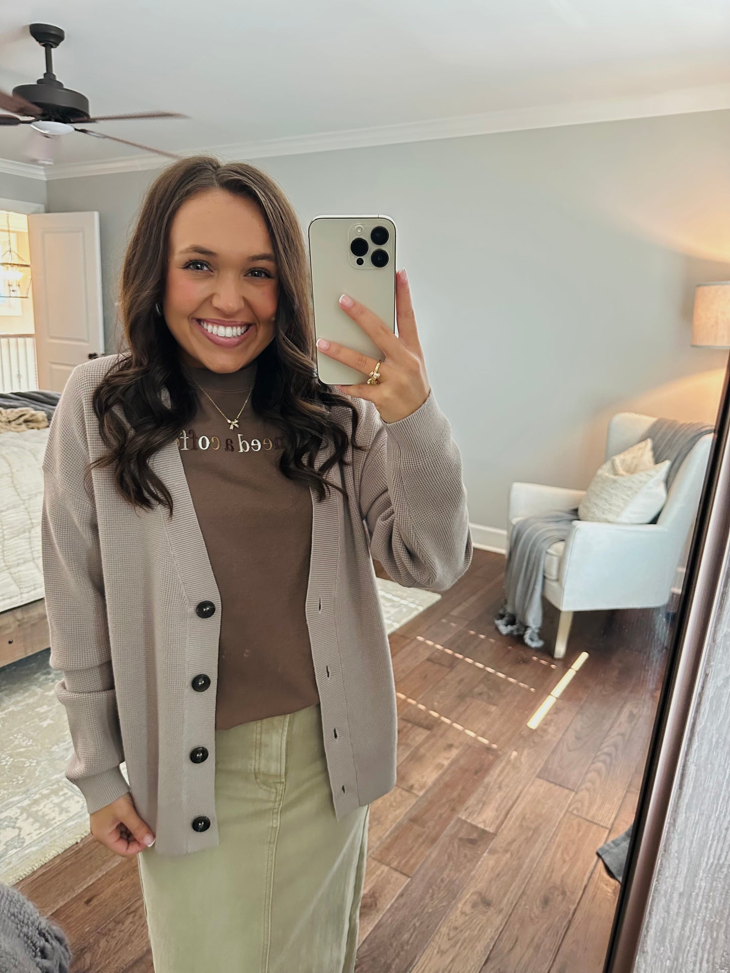 Let's Get Cozy Ash Mocha Cardigan