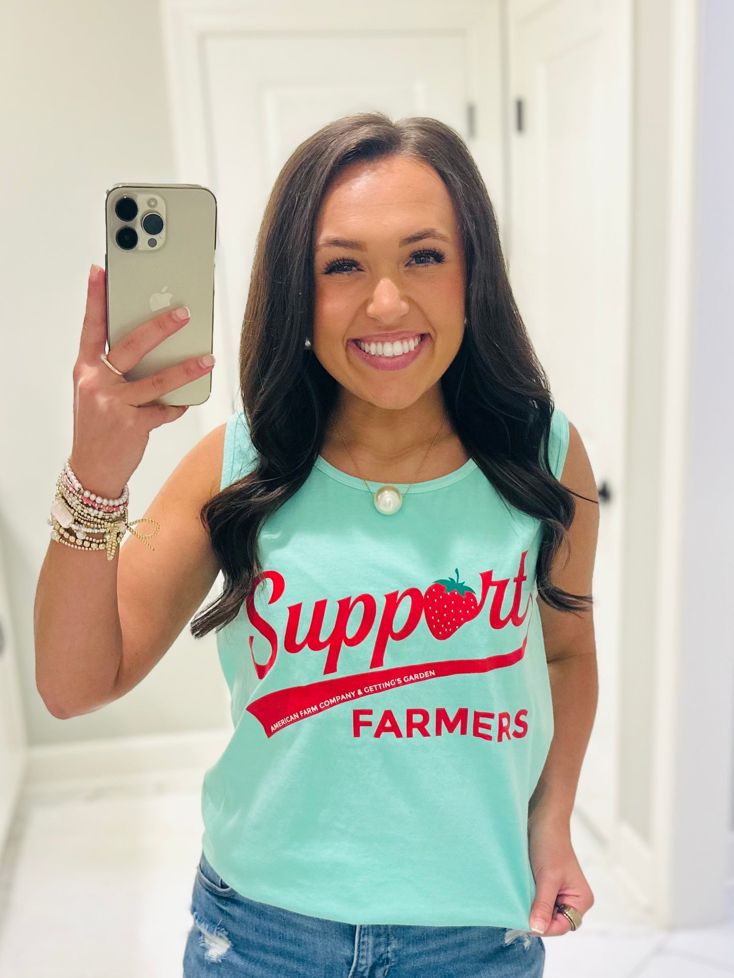 The 'Support Farmers' Strawberry Tank Top