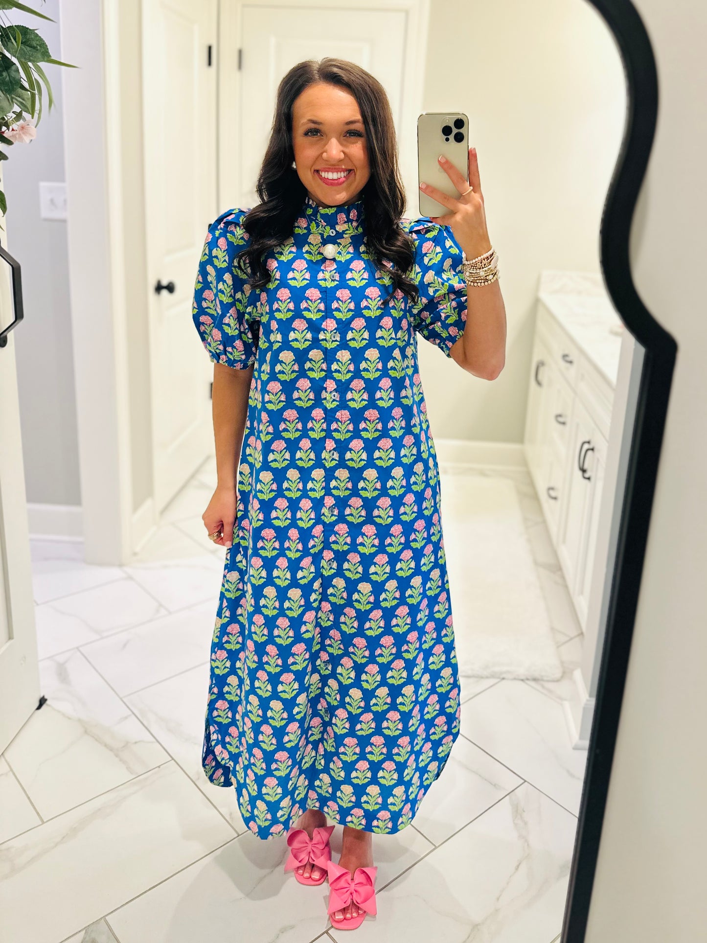 The Ada Blue Floral Midi Dress