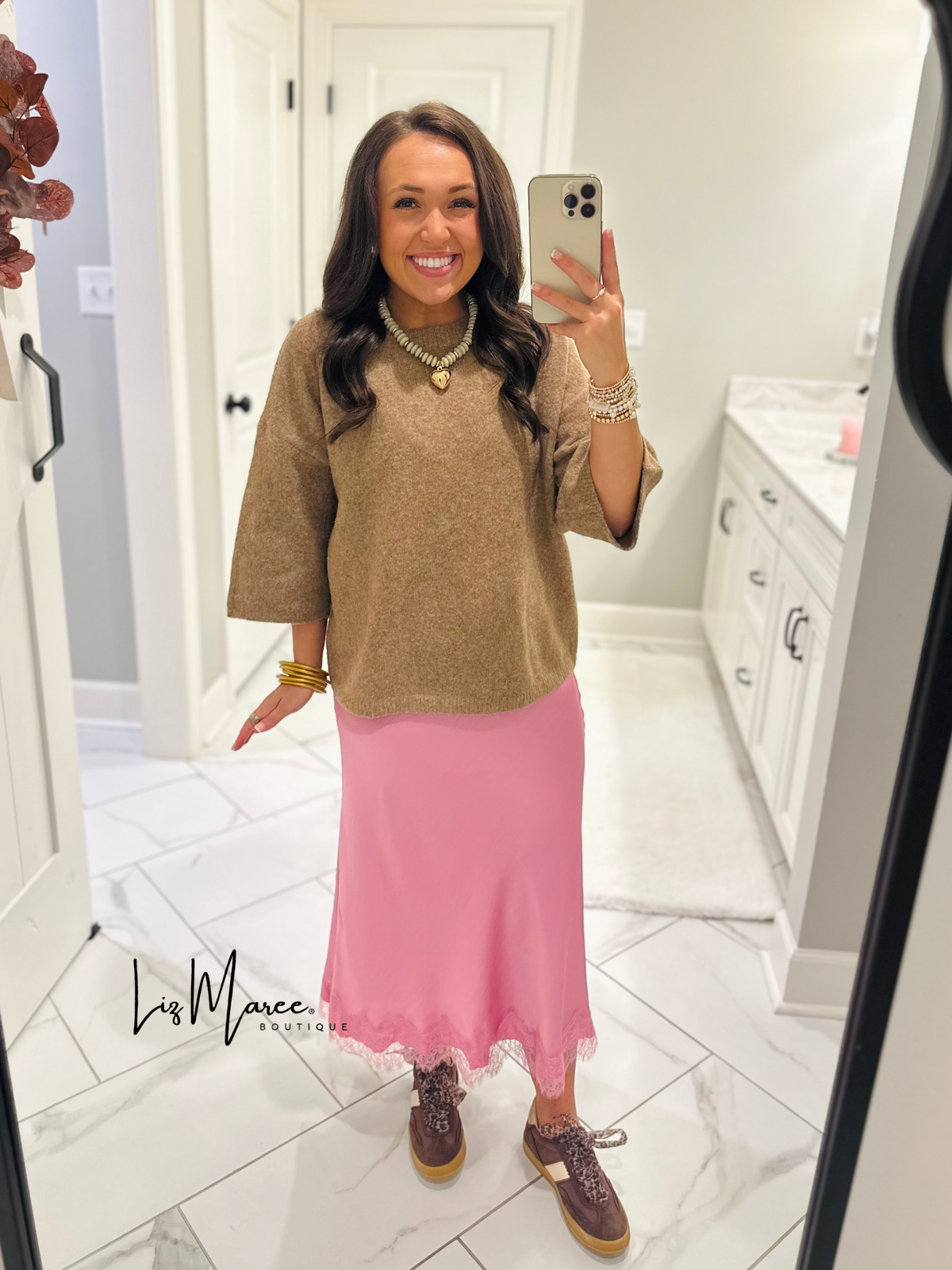 The Harlow Camel Sweater Top