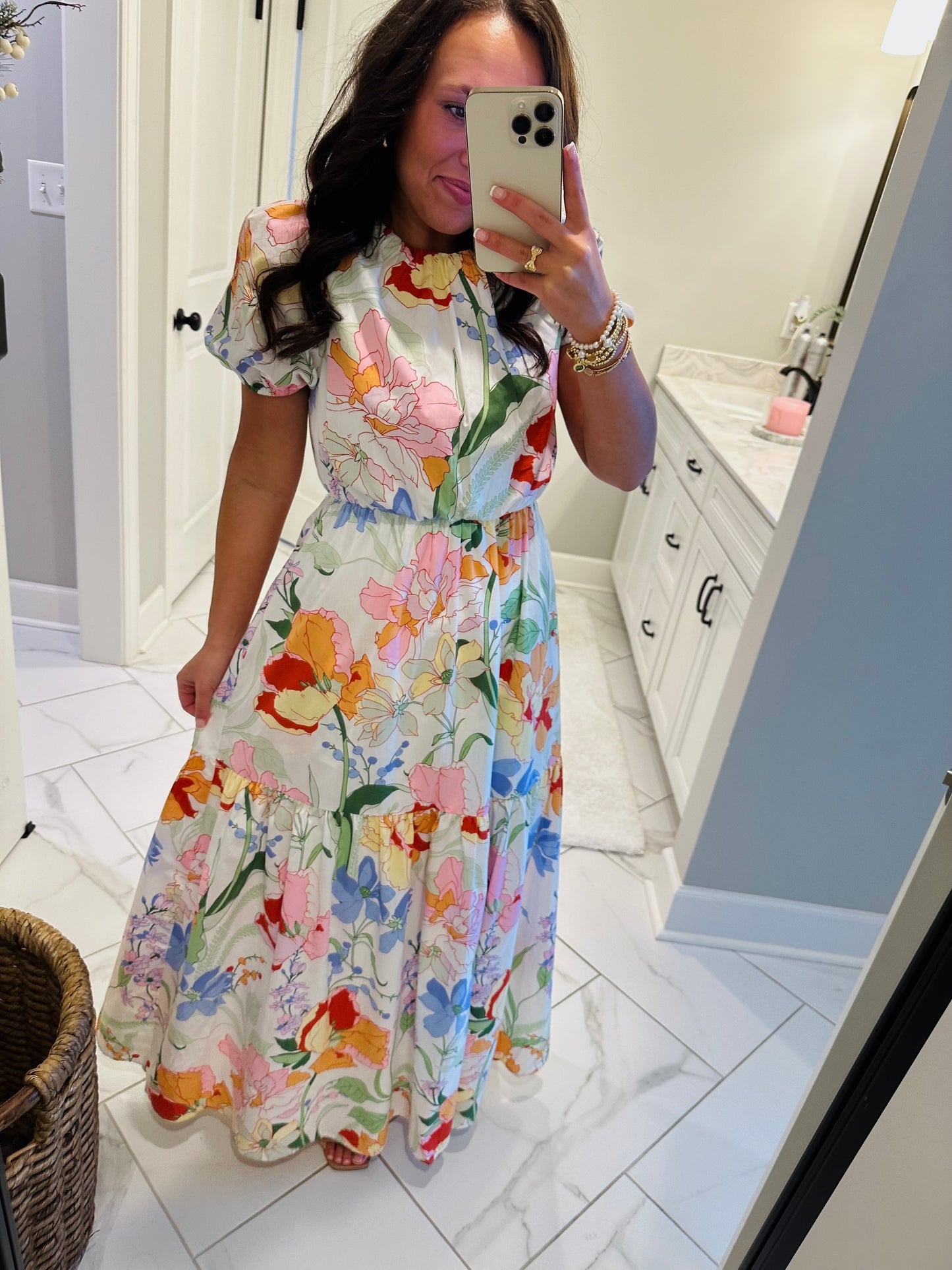 The Clara Floral Garden Tiered Maxi Dress