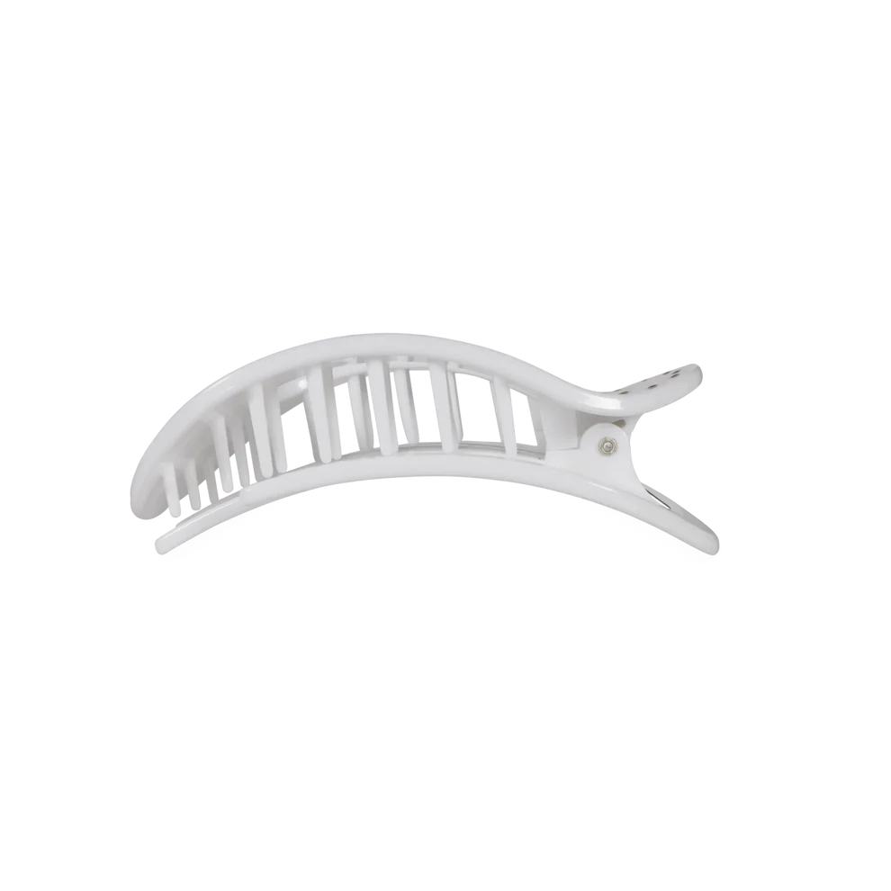 White Polka Dot Party Flat Round Hair Clip