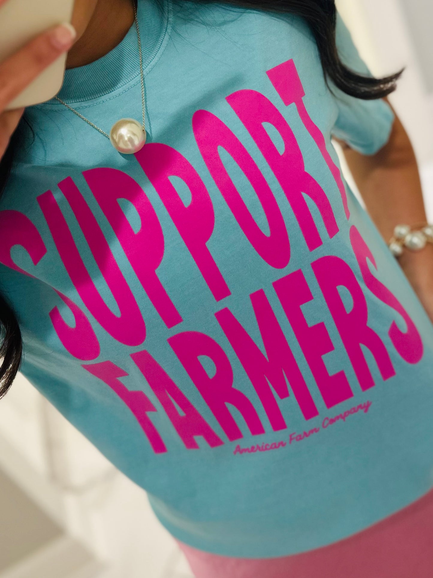 The Teal Support Farmers Graphic Tee
