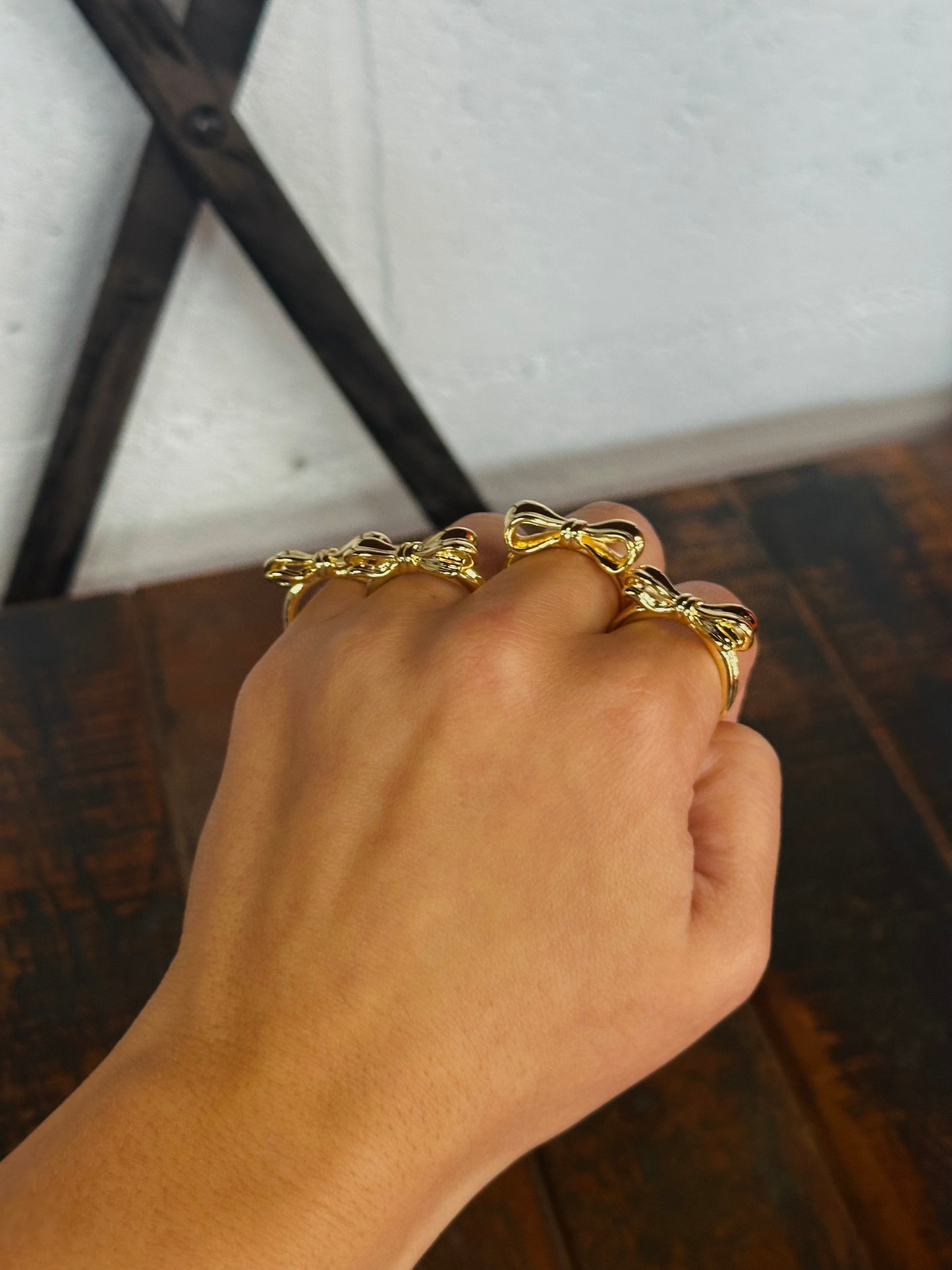 Gold Bow Ribbon Ring