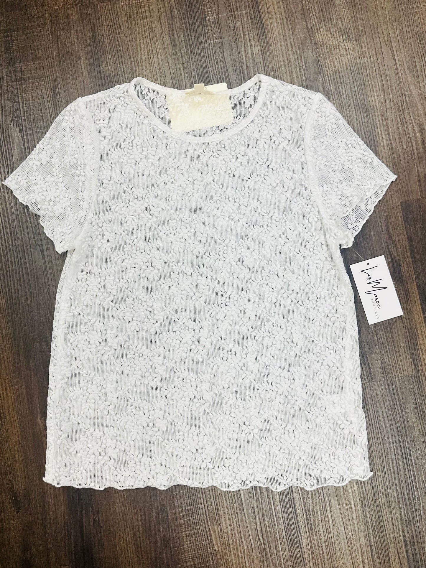 The Harlow White Lace Short Sleeve Top