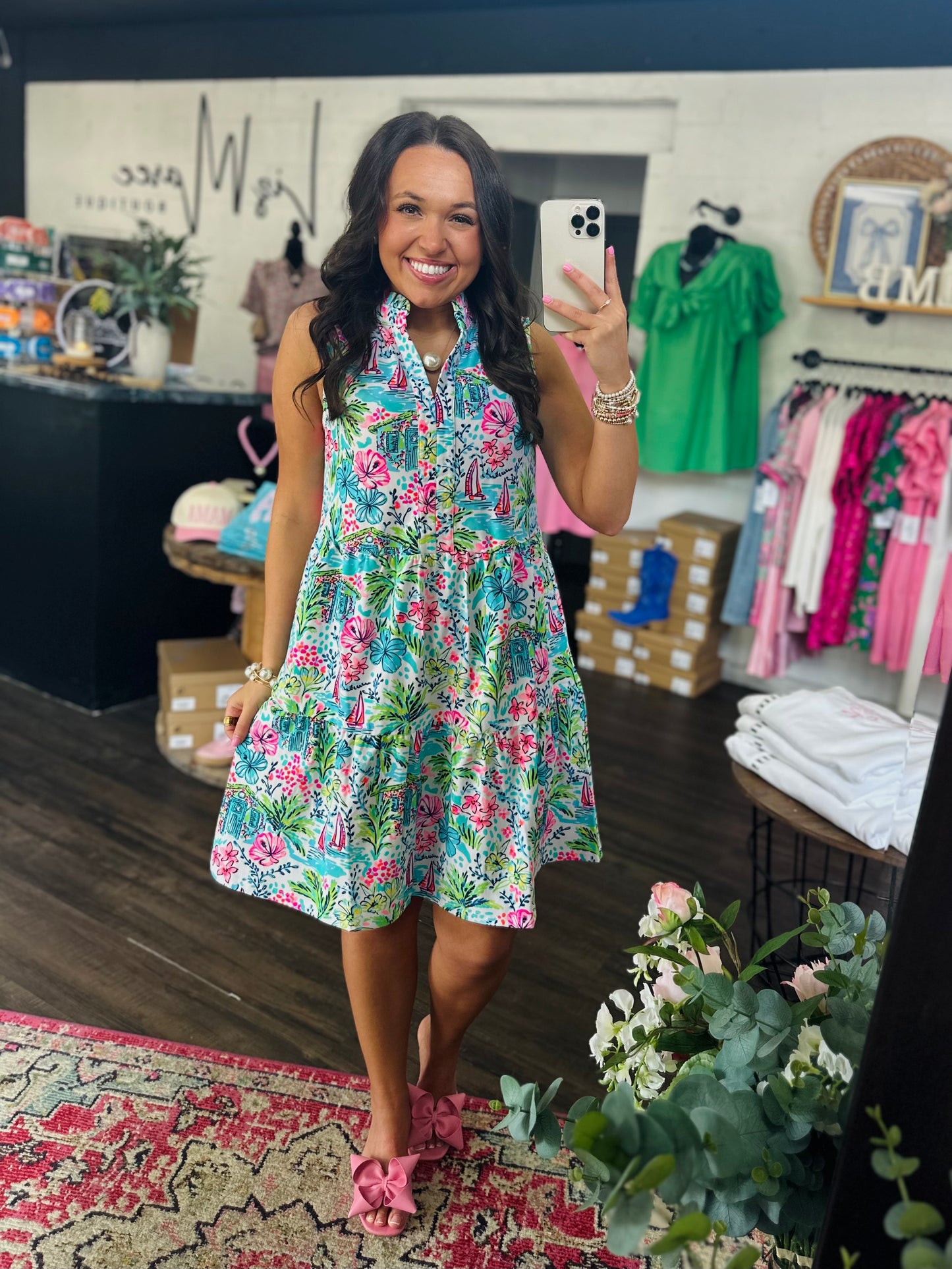 The Skye White Coastal Tiered Sleeveless Dress