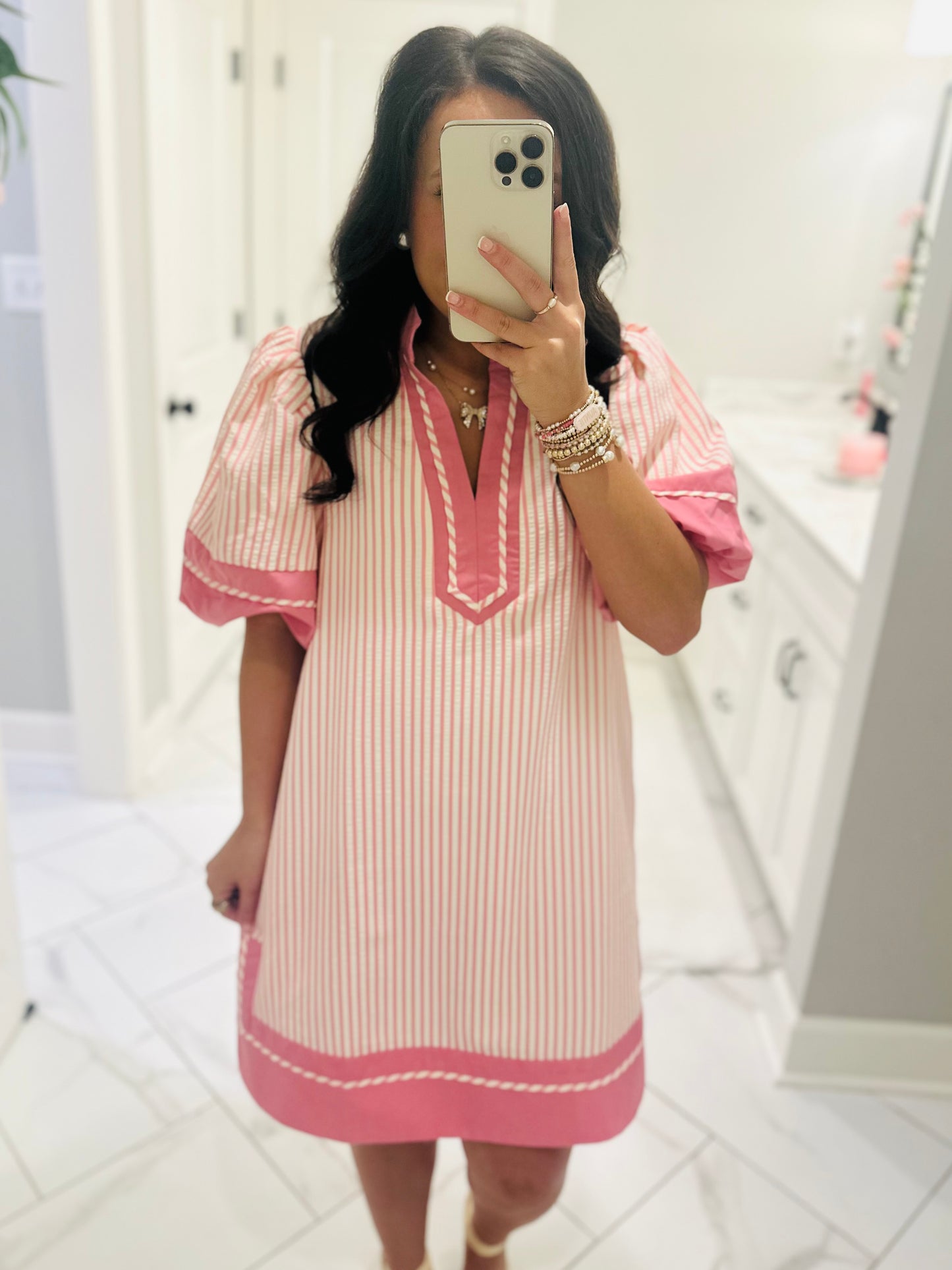 The Charlotte Pink Striped Dress