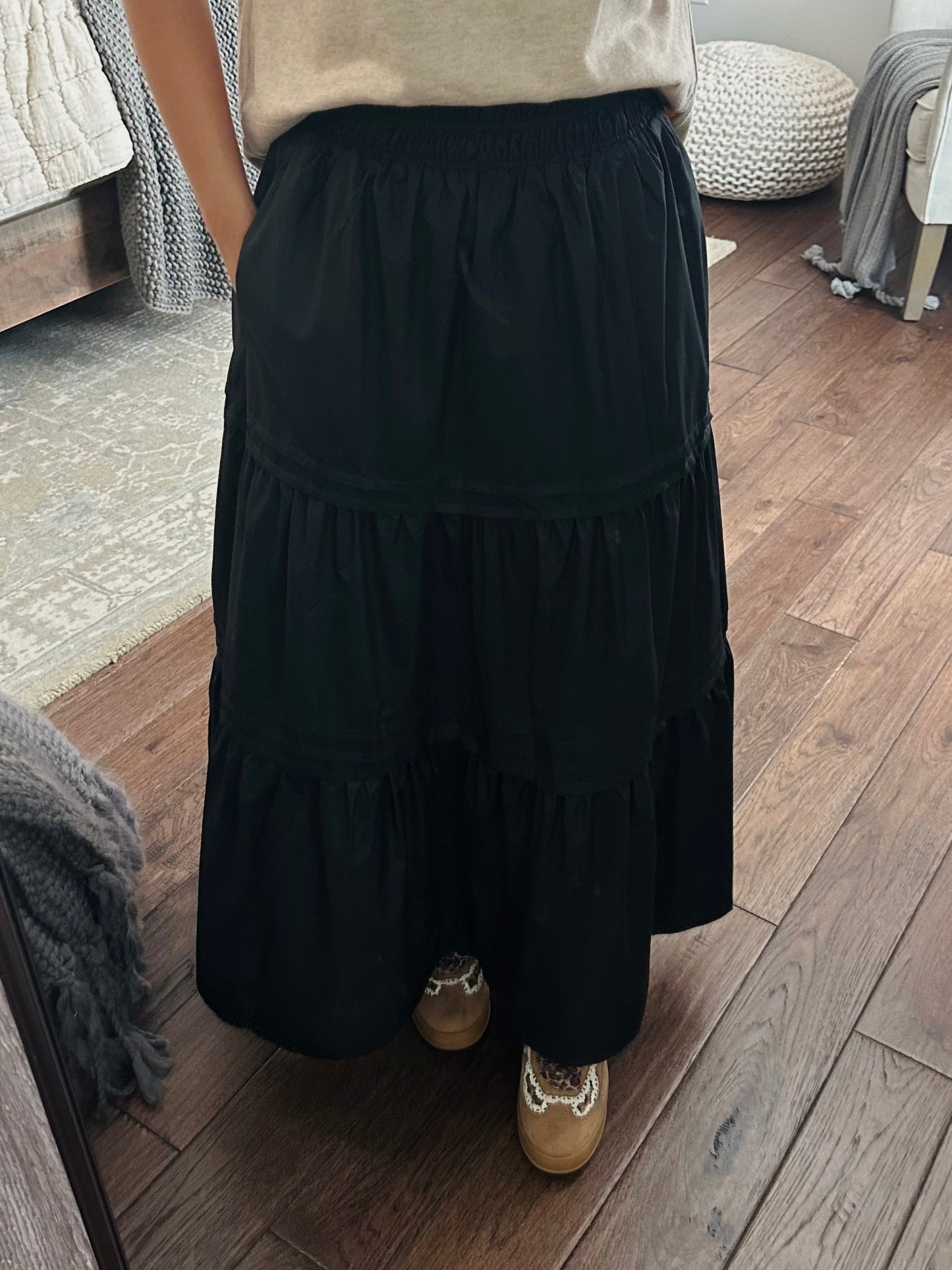 The Ruth Black Maxi Skirt