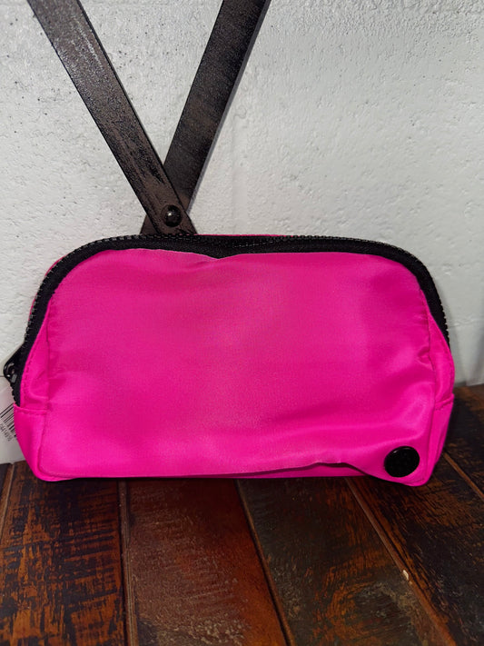 Fuchsia Nylon Sport Sling Belt Bag