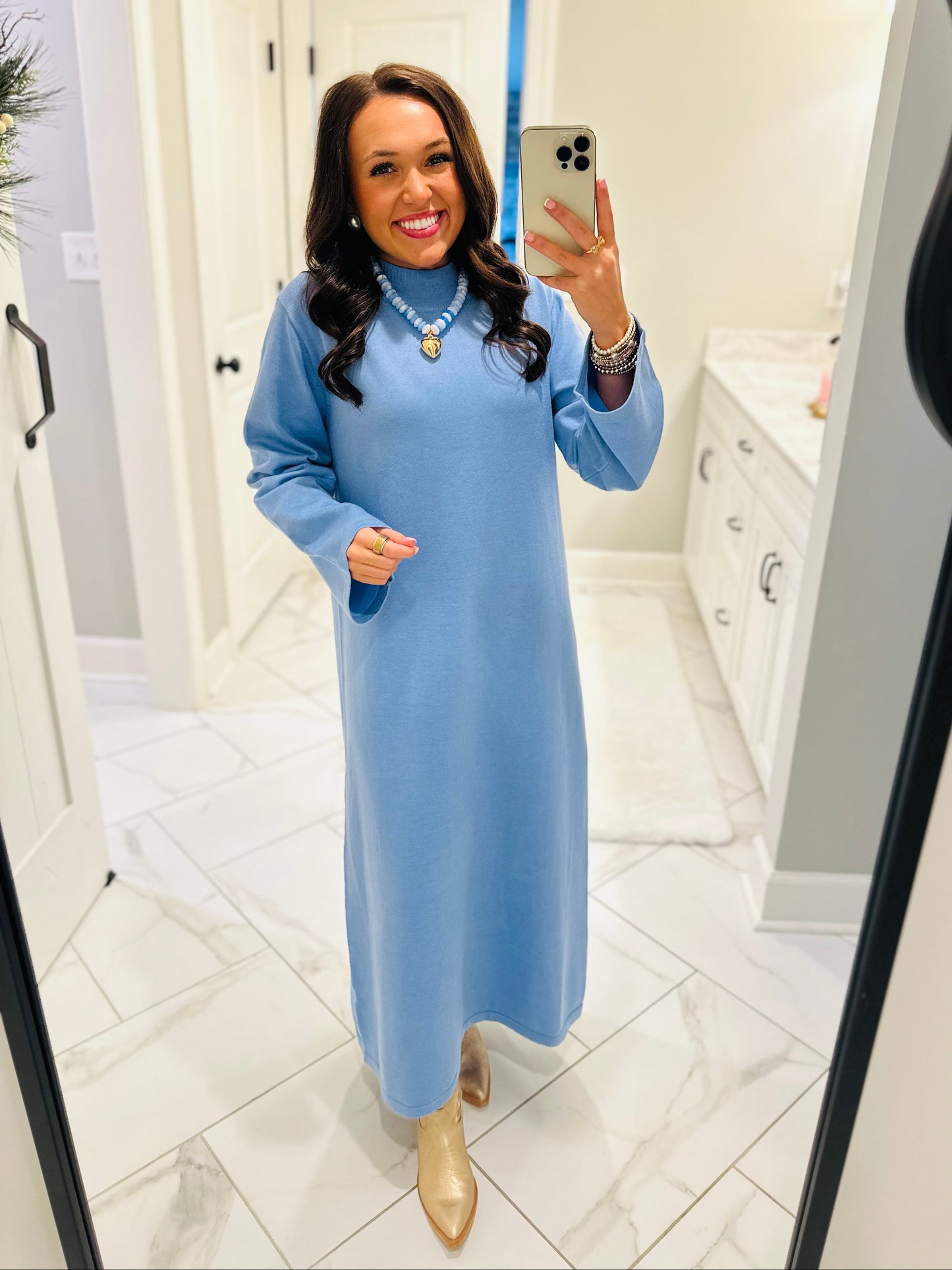 The Blue Sweater Midi Dress