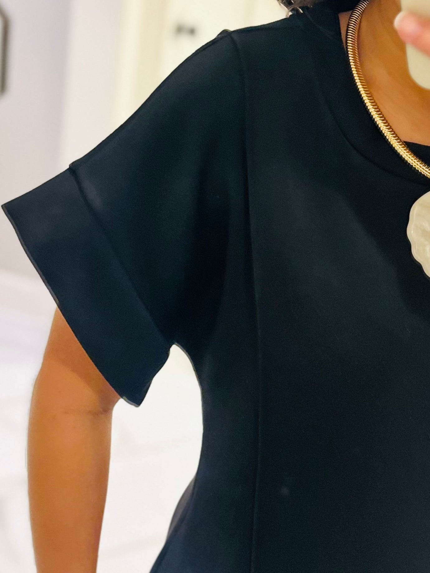 The Jess Black Knit Midi Dress