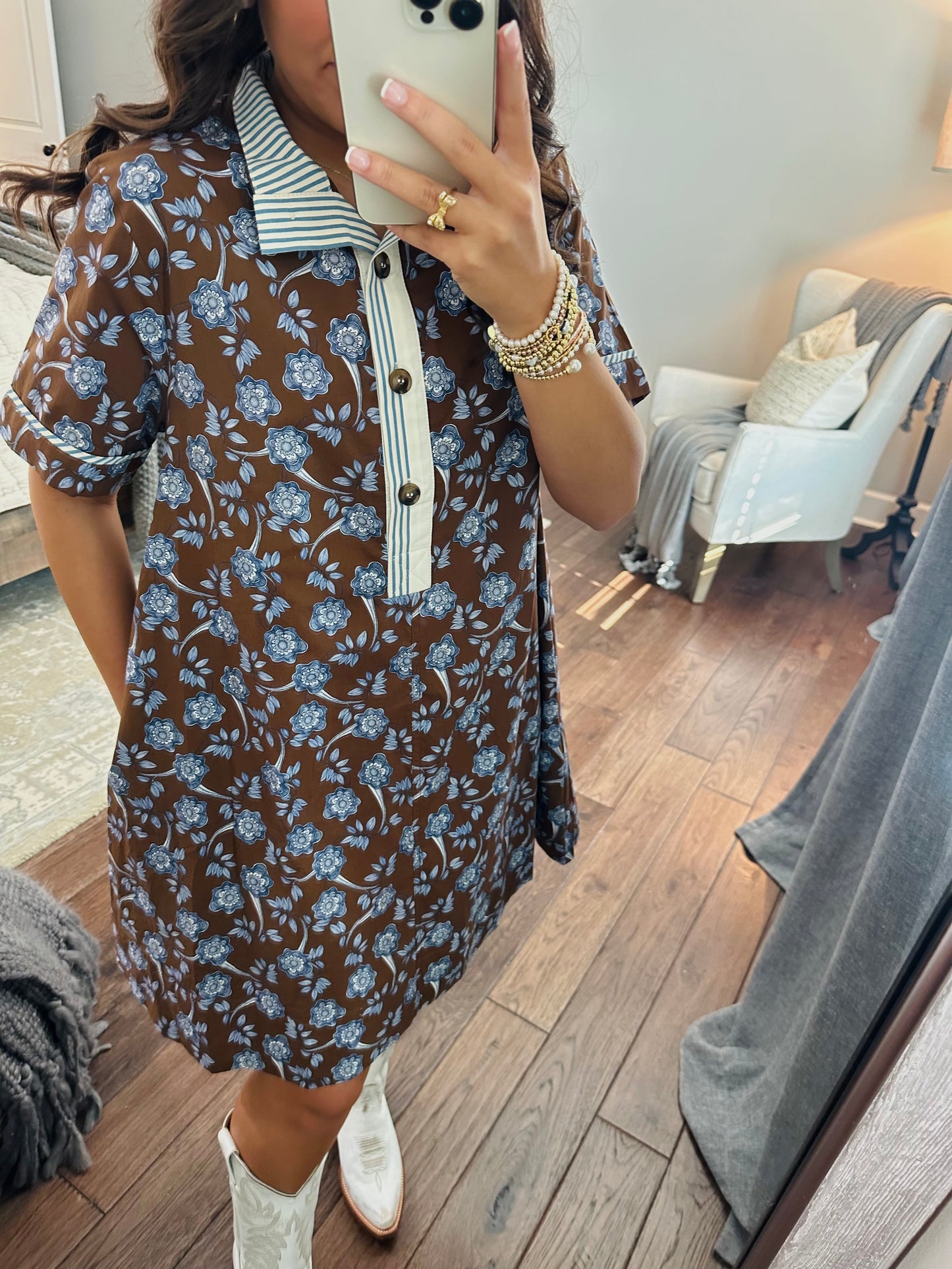 The Hunter Brown Floral Dress