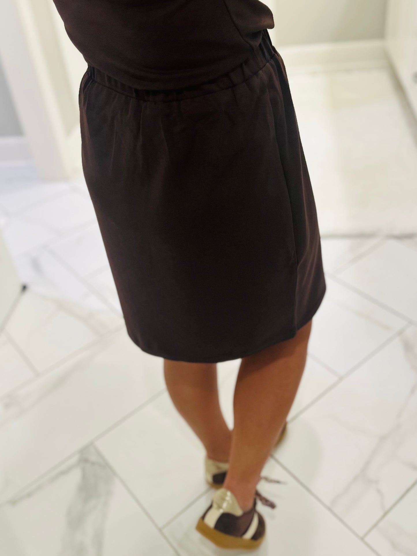 The Mable Brown Drawstring Skirt