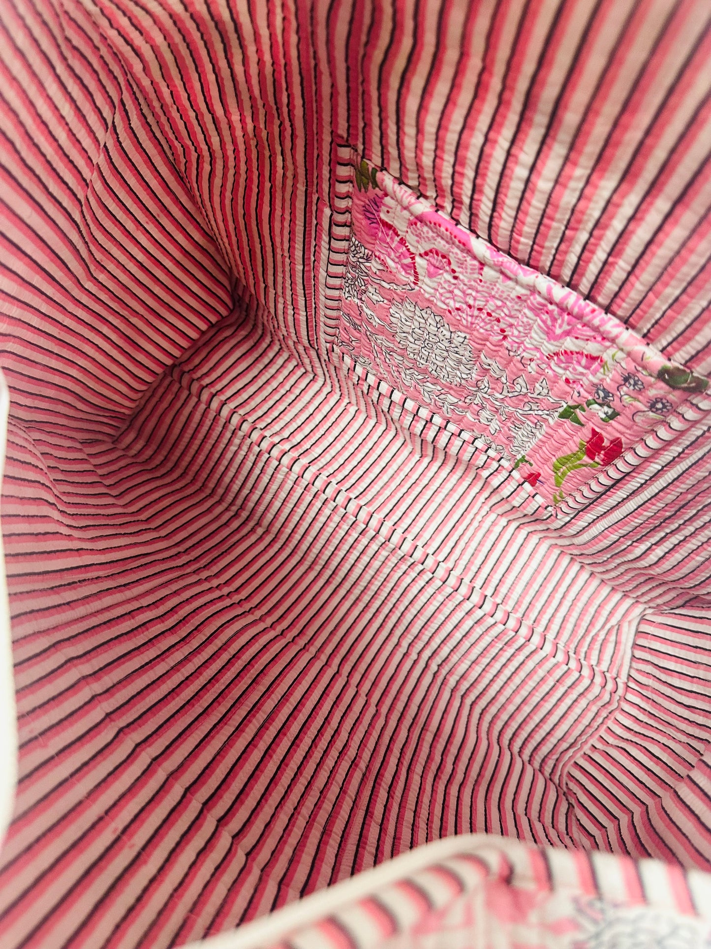 The Baby Pink Patchwork Quilted Tote Bag