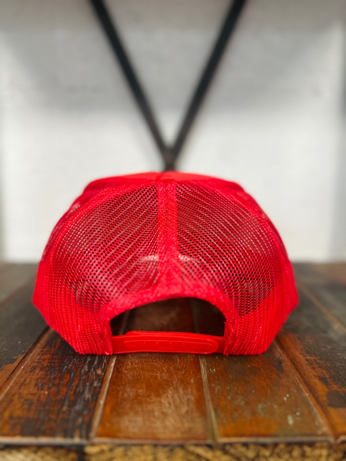 Red Feather + Turquoise Stone Trucker Hat