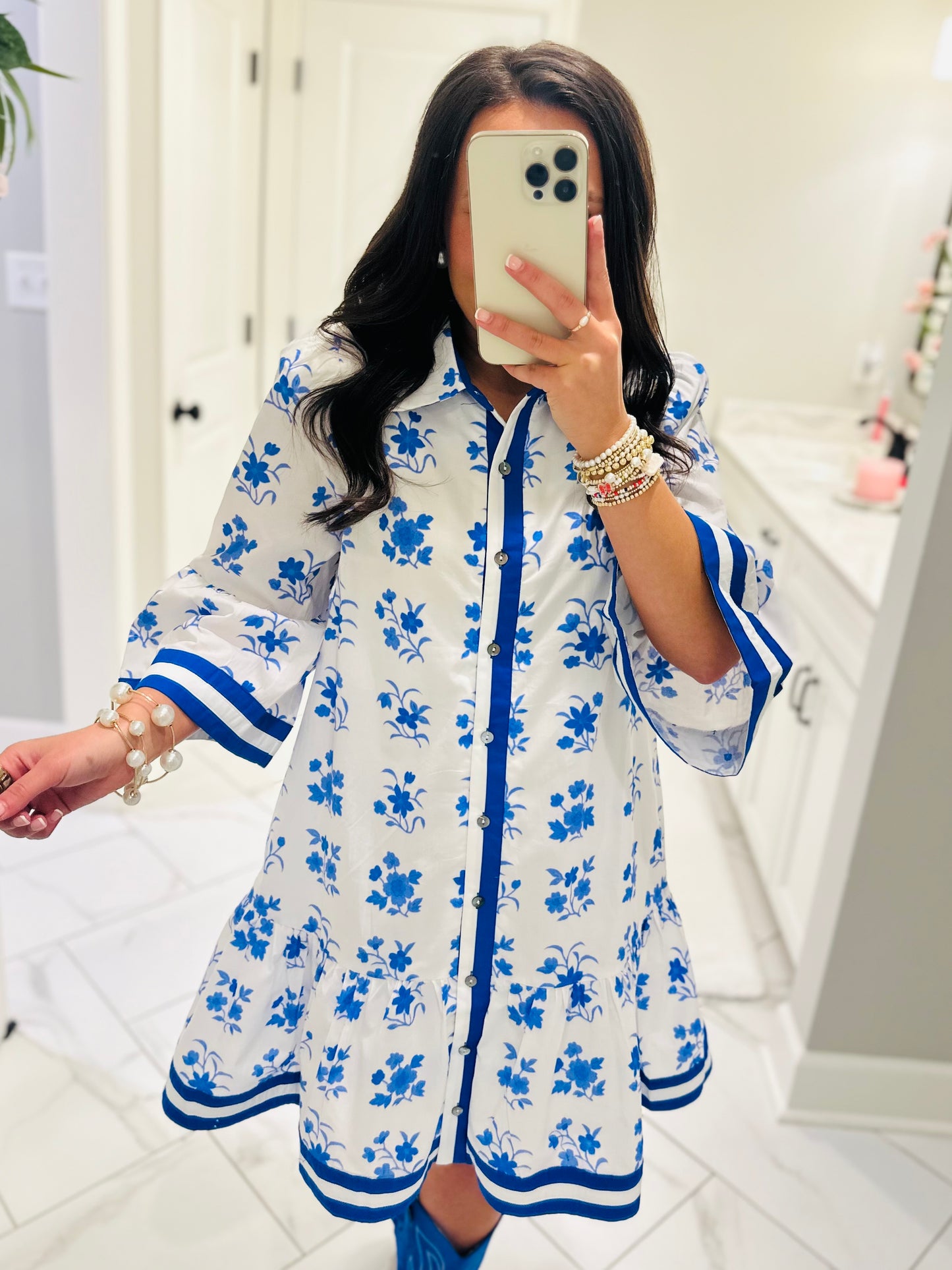 The Betsy Blue Floral Dress