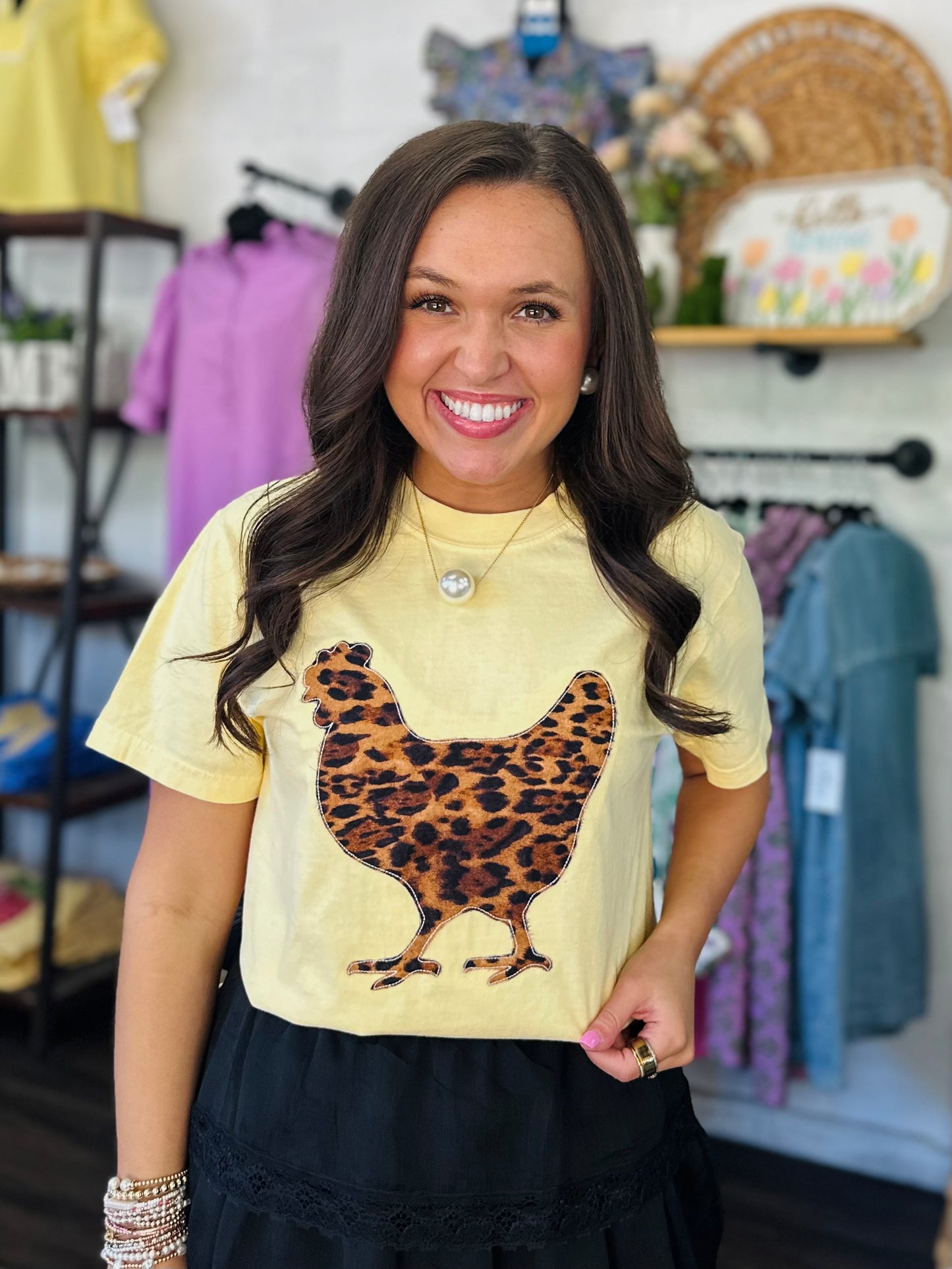 The Leopard Chicken Embroidered Tee