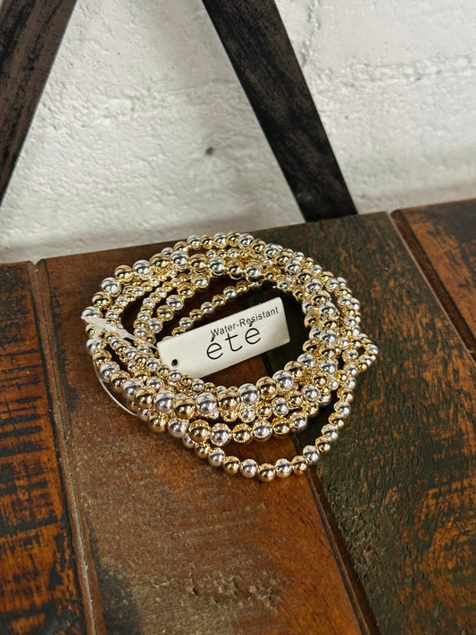 Two Tone Beaded Bracelet Set