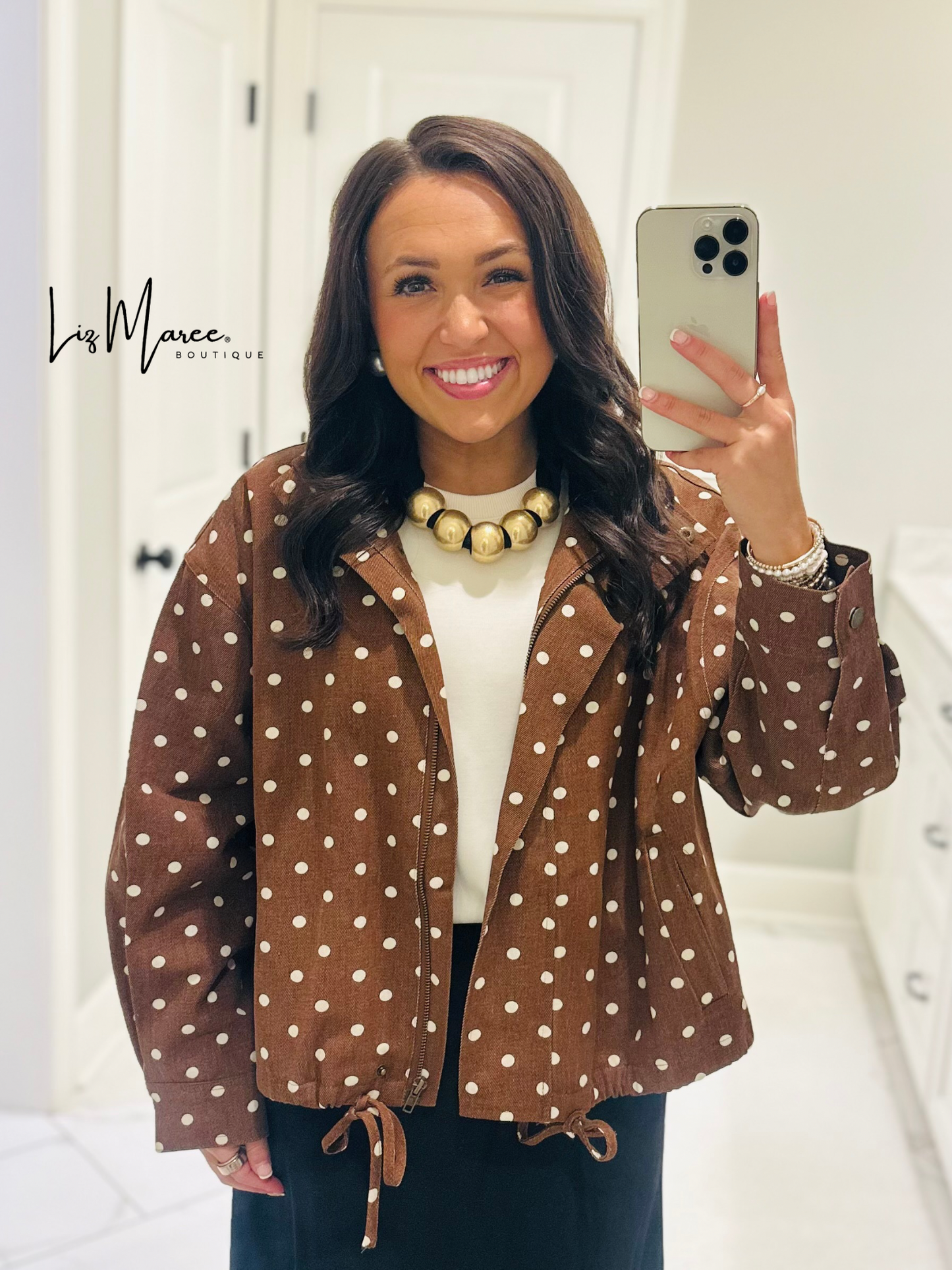 The Reese Brown Polka Dot Jacket
