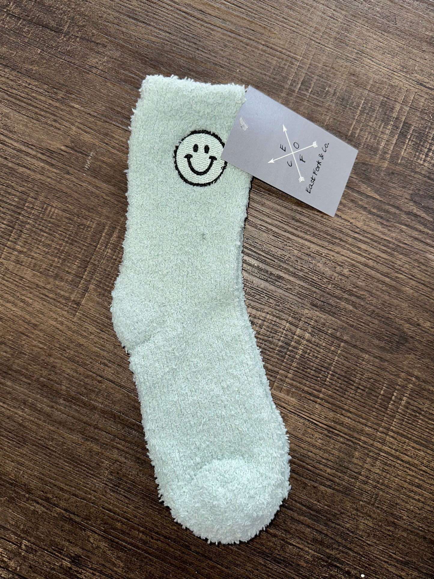 Plush Smiley Face Socks