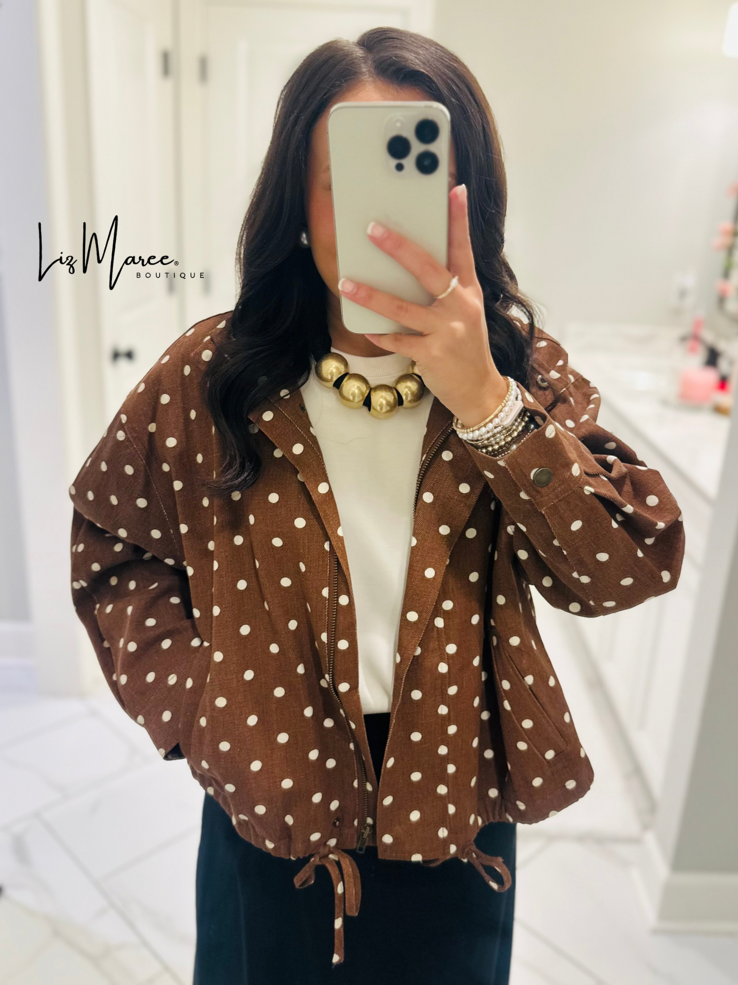 The Reese Brown Polka Dot Jacket
